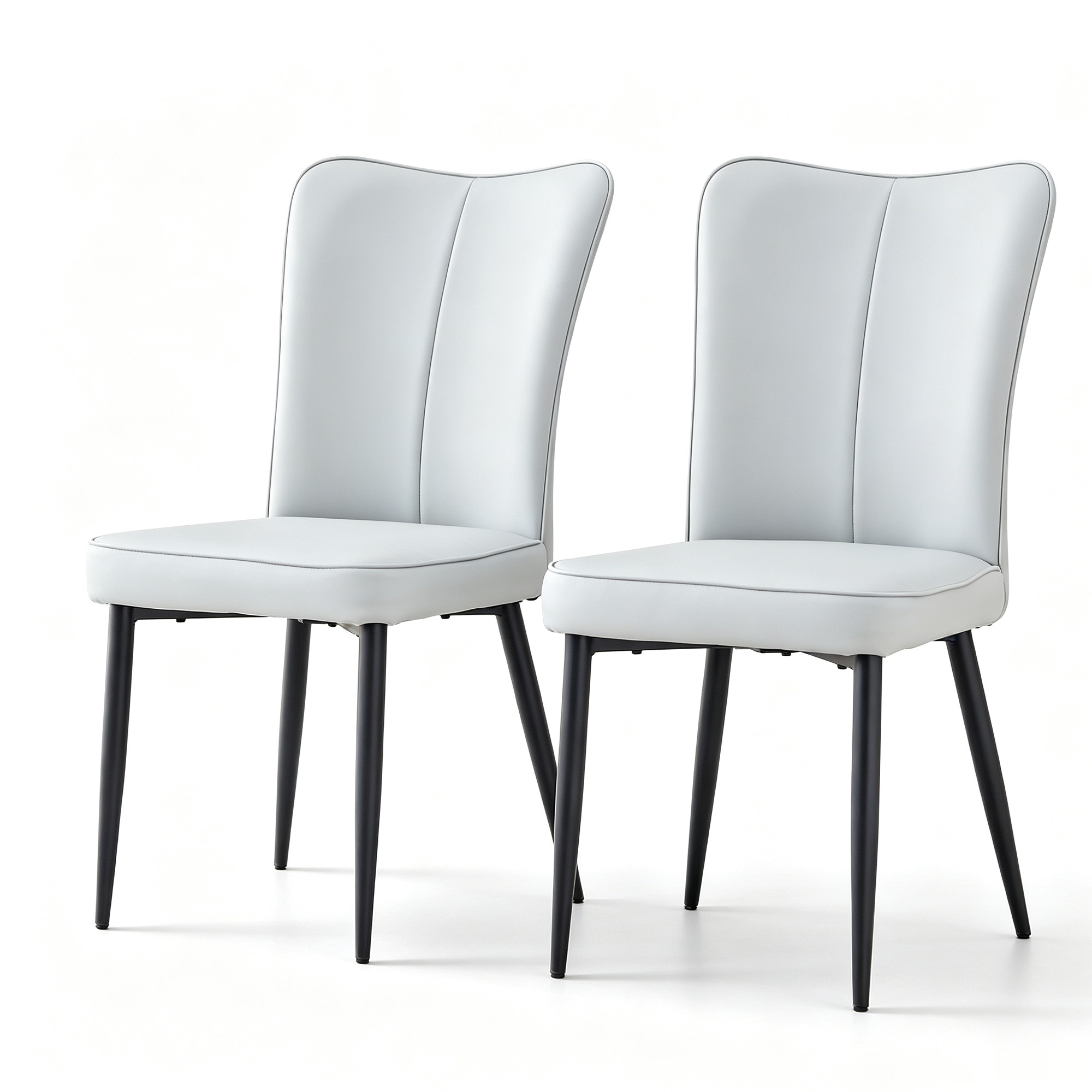 Lot de 2 chaises de salle à manger, Gris clair+Noir   Aosom France