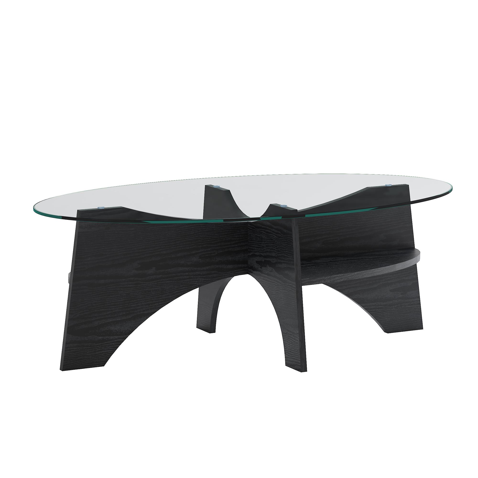 Table basse ovale moderne en verre de sécurité, Transparent Aosom France Table basse ovale moderne en verre de sécurité, Transparent Aosom France