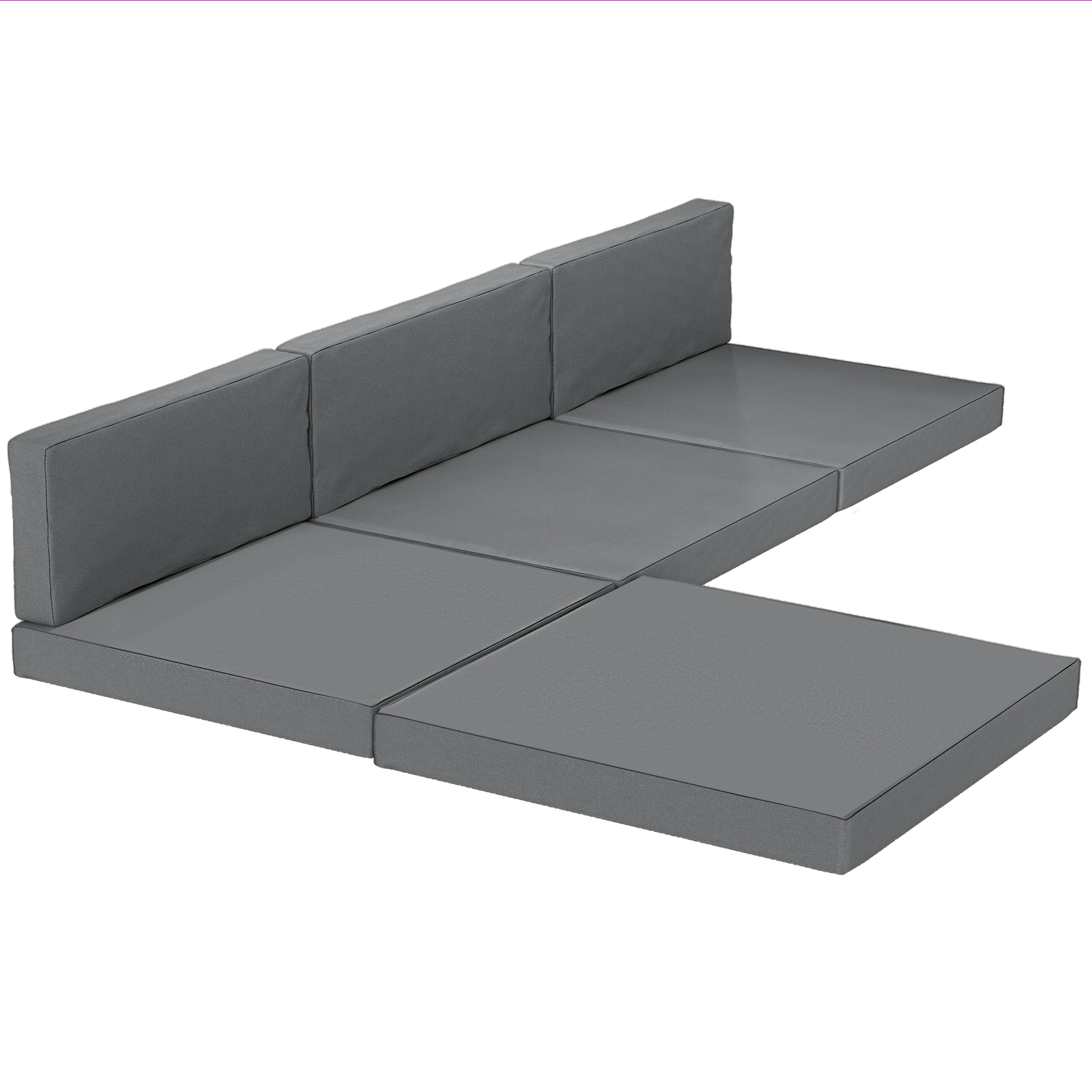 Outsunny 7-Piece Patio Furniture Cushions, Outdoor Loveseat Cushion with Removable Covers for Rattan Furniture, 60×60 cm, Dark Grey