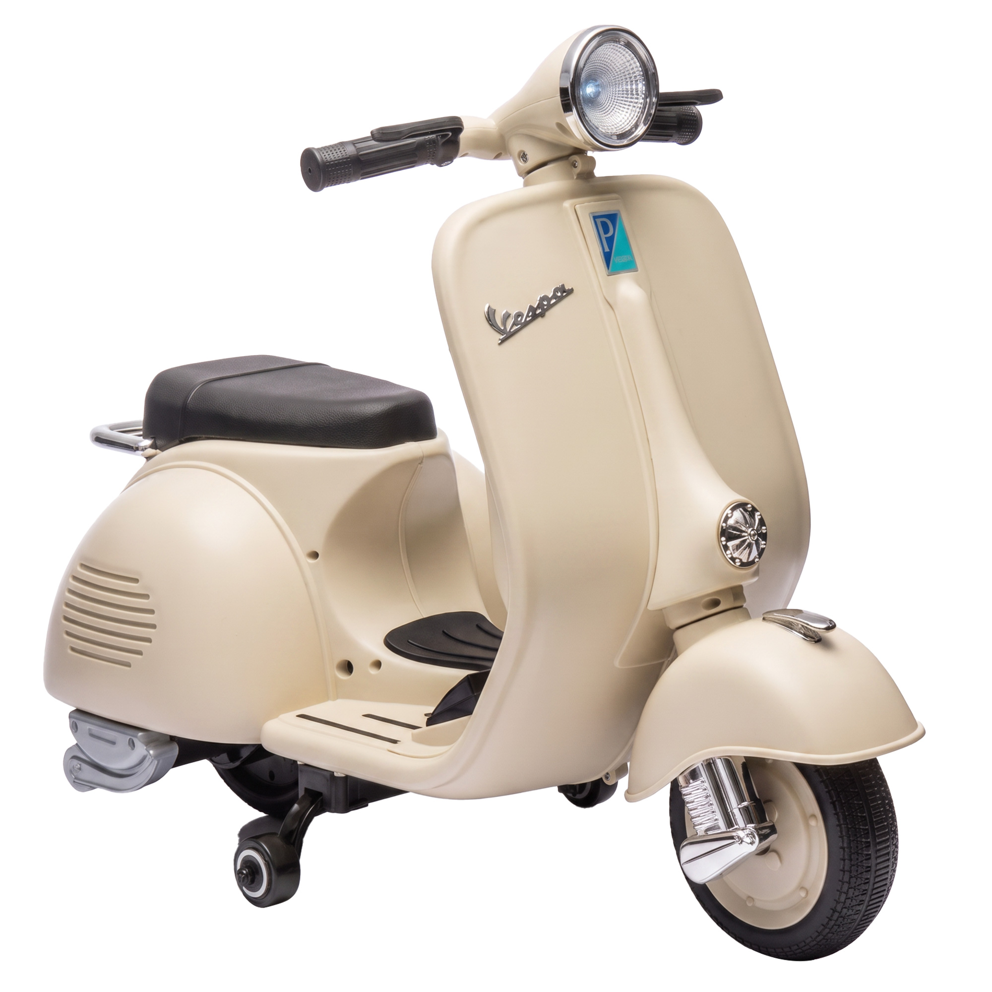 AIYAPLAY Elektro Motorrad Kinder 6 V Elektromotorrad mit Stützrädern, Lithium-Akku, Softstart, Kindermotorrad mit Musik, USB Scheinwerfer Hupe 3-5 km/h Motorrad für Kinder ab 3 Jahren, Weiß Aosom