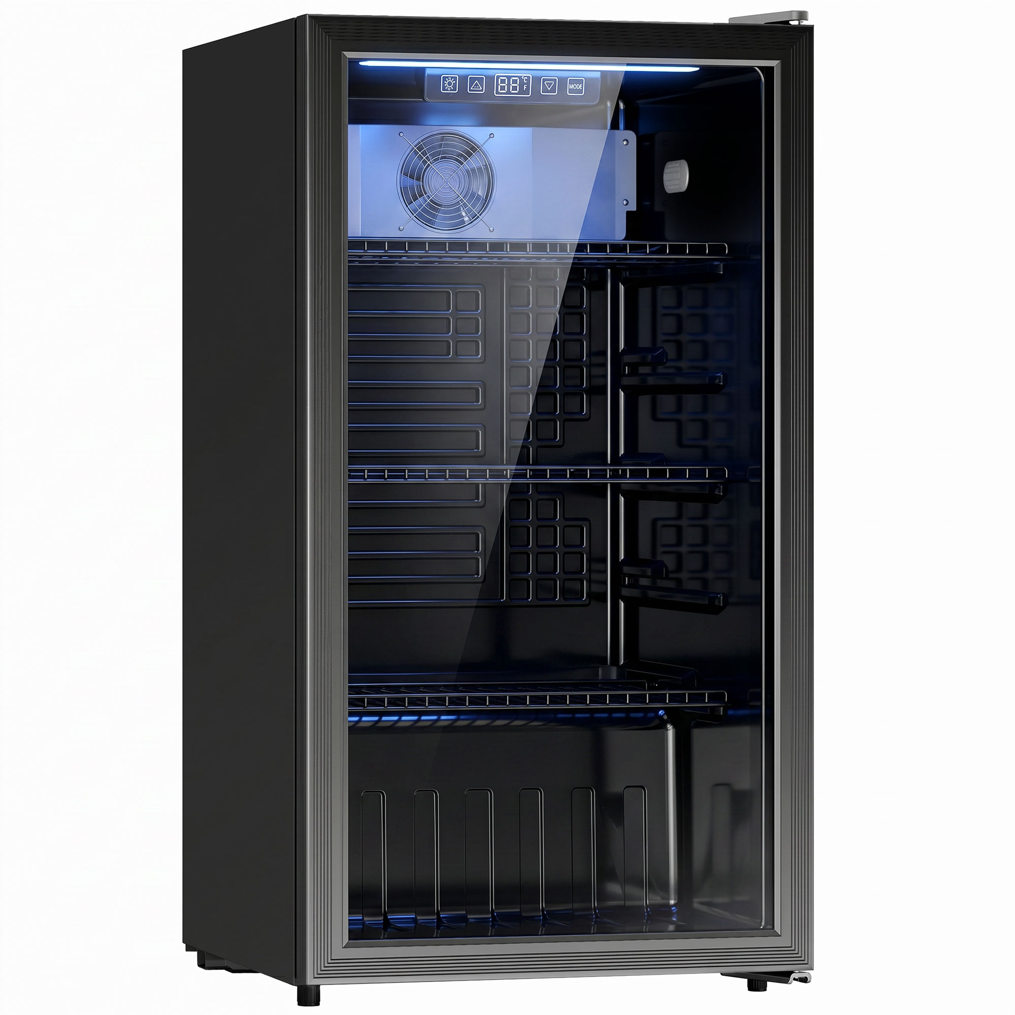 HOMCOM 90L Drinks Fridge, 139 Can Under Counter Freestanding Beer Fridge with LED Light HOMCOM 90L Drinks Fridge, 139 Can Under Counter Freestanding Beer Fridge with LED Light