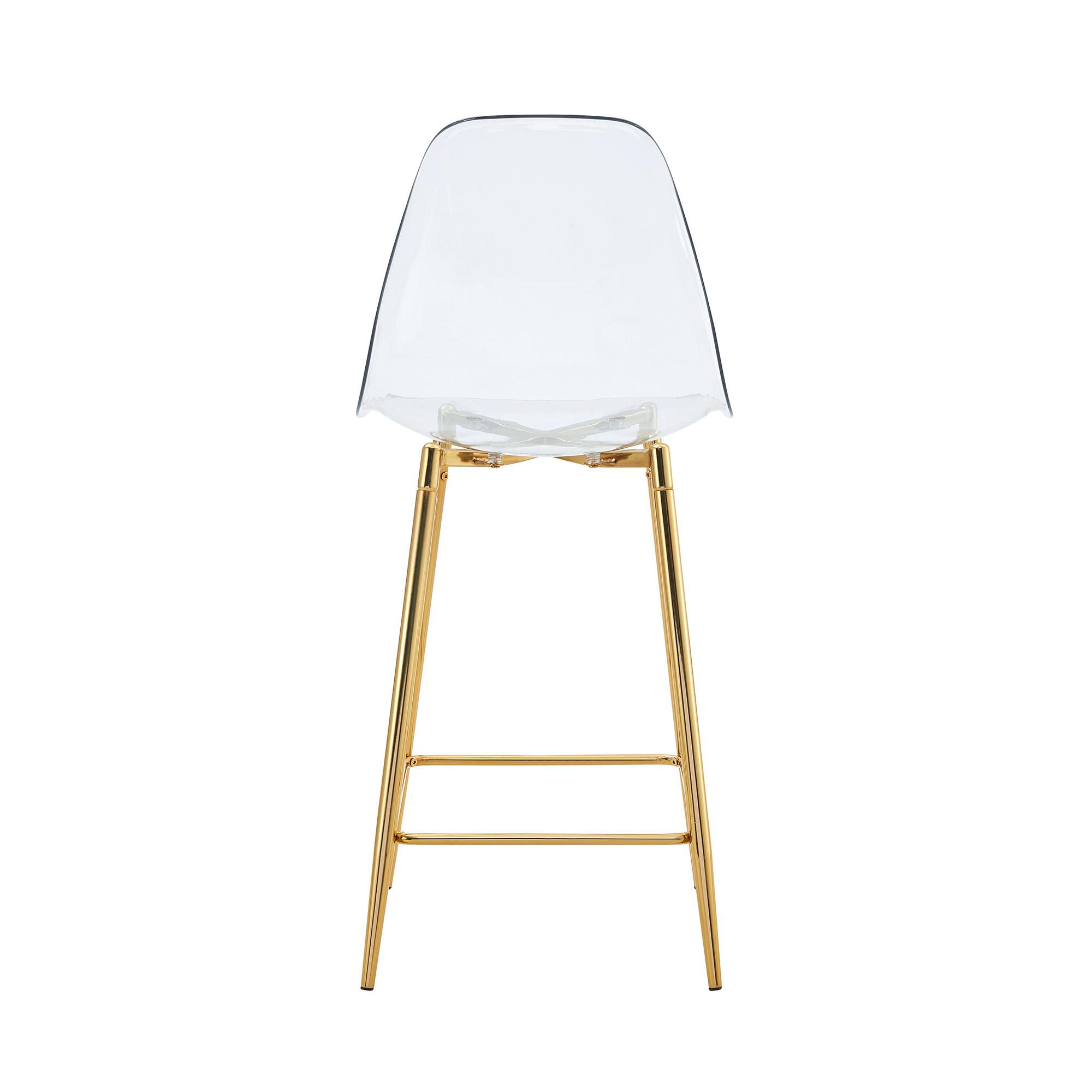 Lot de 2 tabourets de bar transparents, Doré Aosom France Lot de 2 tabourets de bar transparents, Doré Aosom France