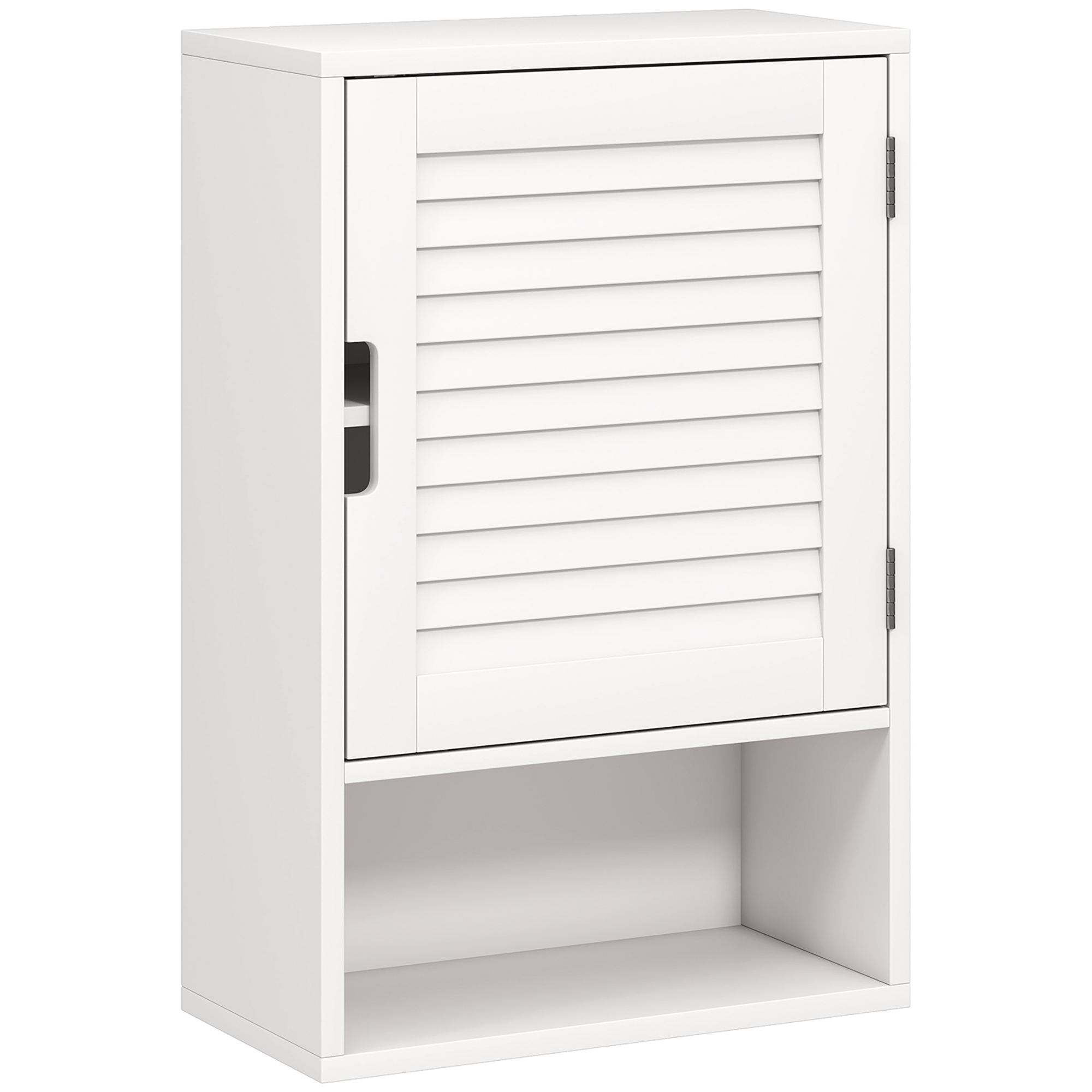 HOMCOM Badezimmerschrank Hängeschrank Wandschrank Badschrank mit Soft-Close-Tür, verstellbaren Ablagen 40 x 20 x 60 cm Weiß Aosom