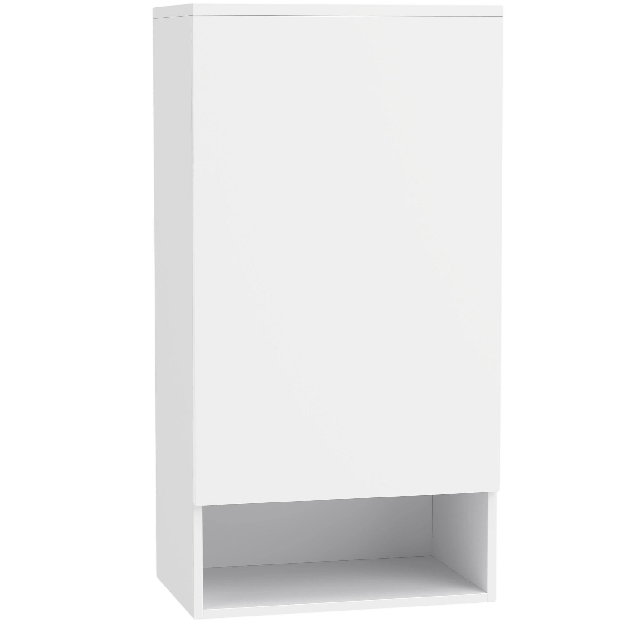 HOMCOM Badezimmerschrank Hängeschrank Wandschrank Badschrank mit Tür, verstellbaren Ablagen, Einlegeboden 40 x 27 x 77 cm Weiß Aosom