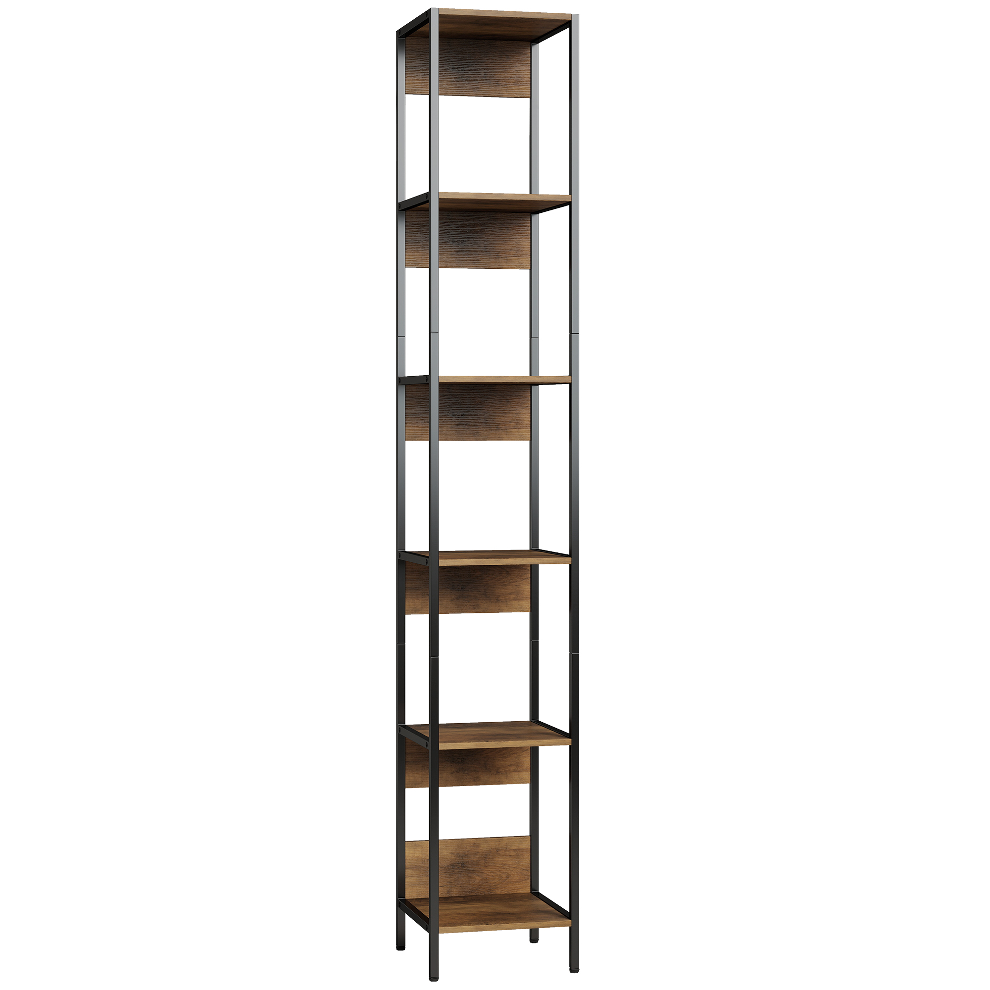 HOMCOM Biblioteca cu 6 Rafturi, Finisaj Lemn Maro | Aosom Romania
