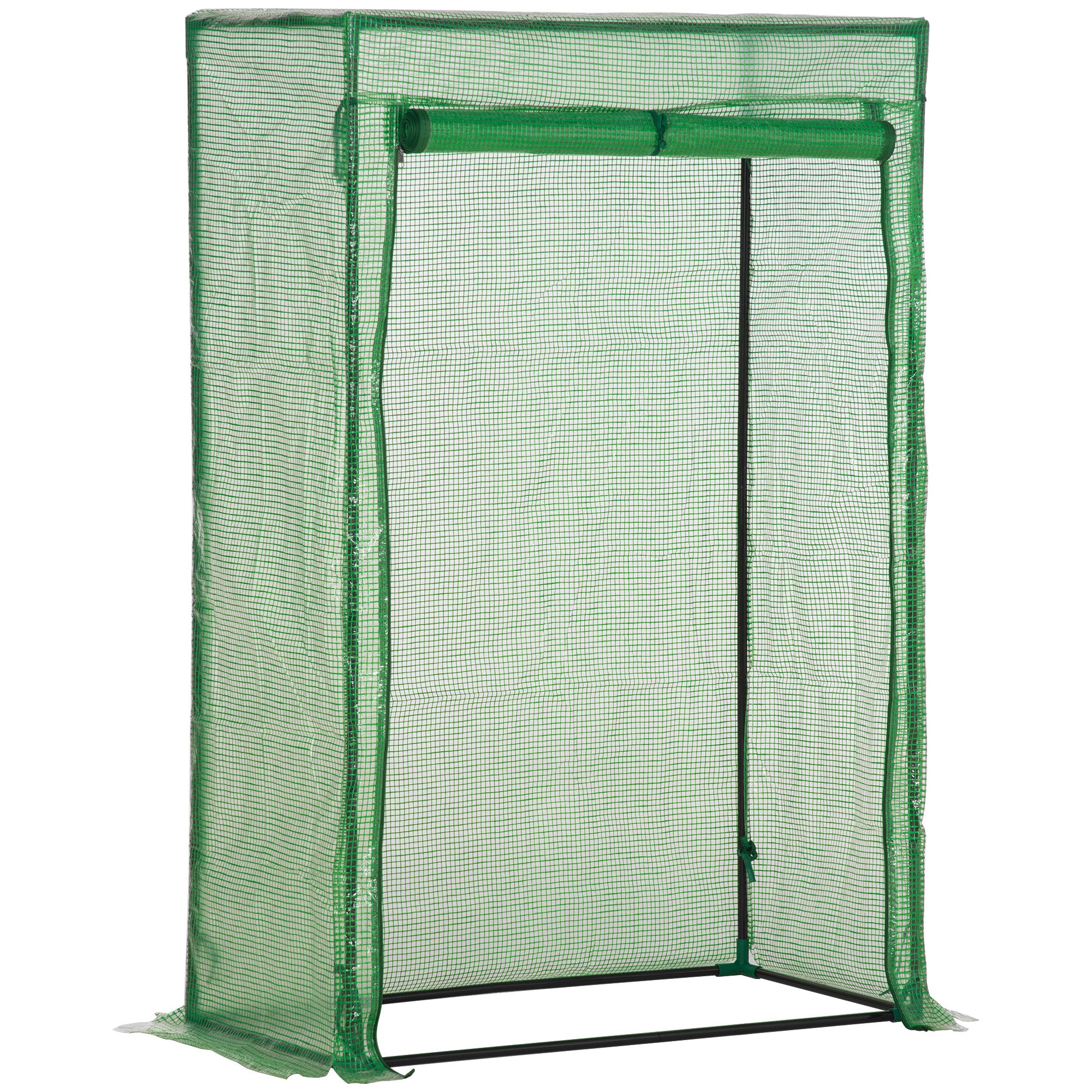 Sera Outsunny cu usa, sera de iarna din otel, sera pentru balcon, gradina, sera de rosii 100x50x150cm, sera de rosii pentru rosii, legume, f...