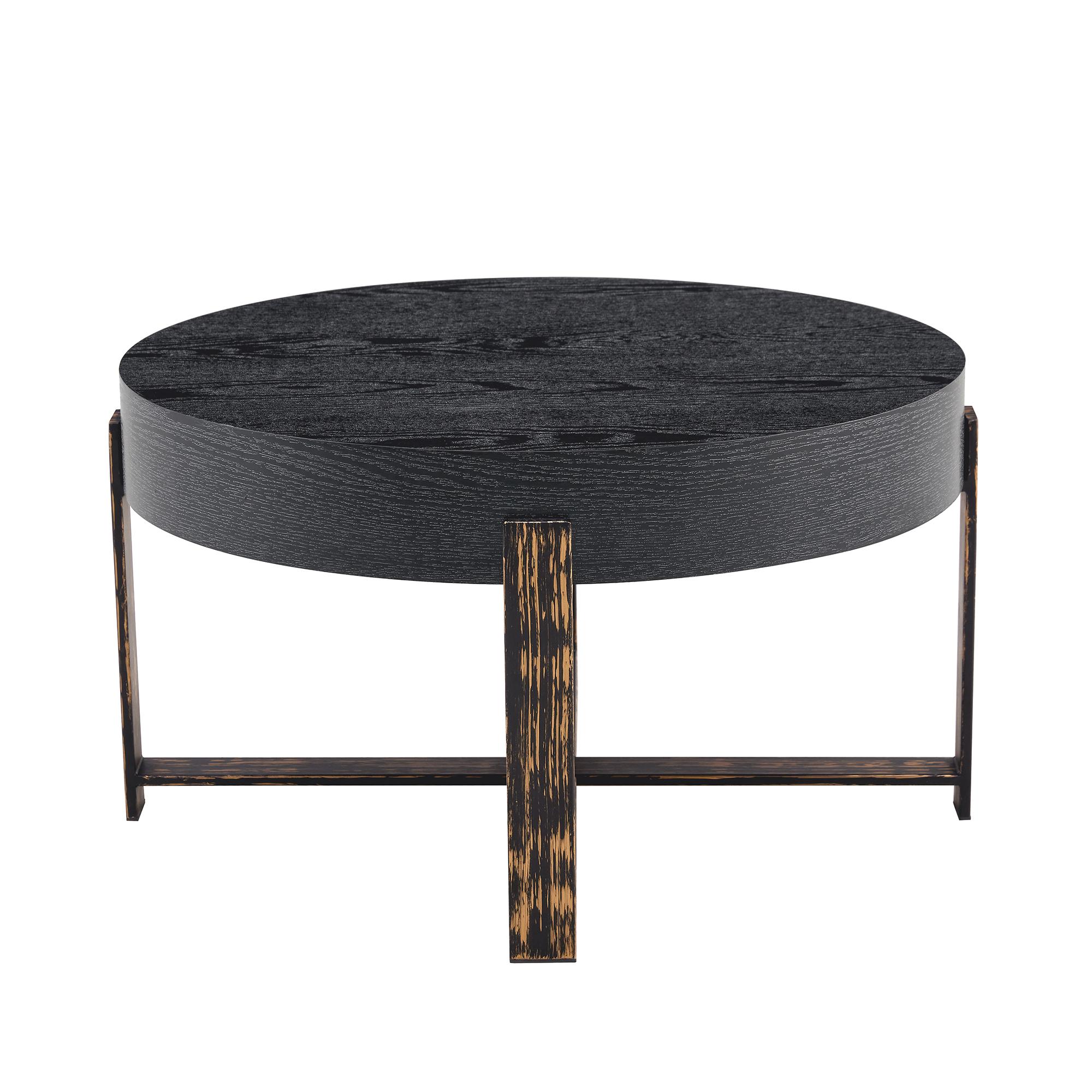 Table d'appoint ronde moderne minimaliste, Noir Aosom France Table d'appoint ronde moderne minimaliste, Noir Aosom France