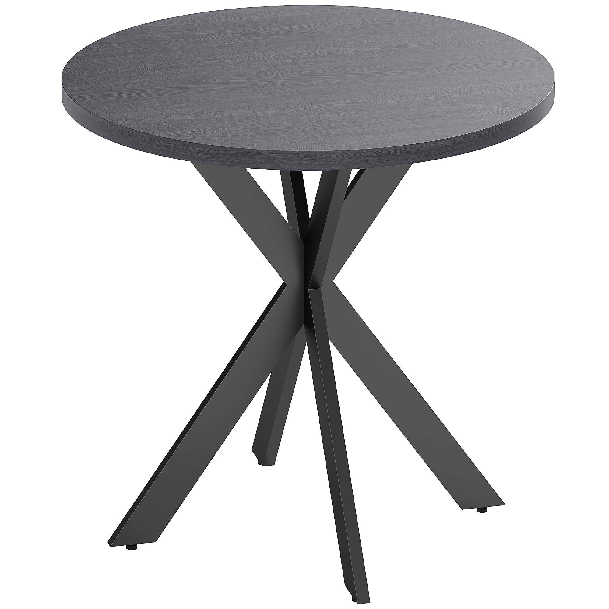 HOMCOM Esstisch 75 x 75 cm rund Küchentisch für 2-4 Personen modern Esszimmertisch mit Spinnenfuß Kleiner Tisch für Küche, Esszimmer und Wohnzimmer Schwarz Aosom