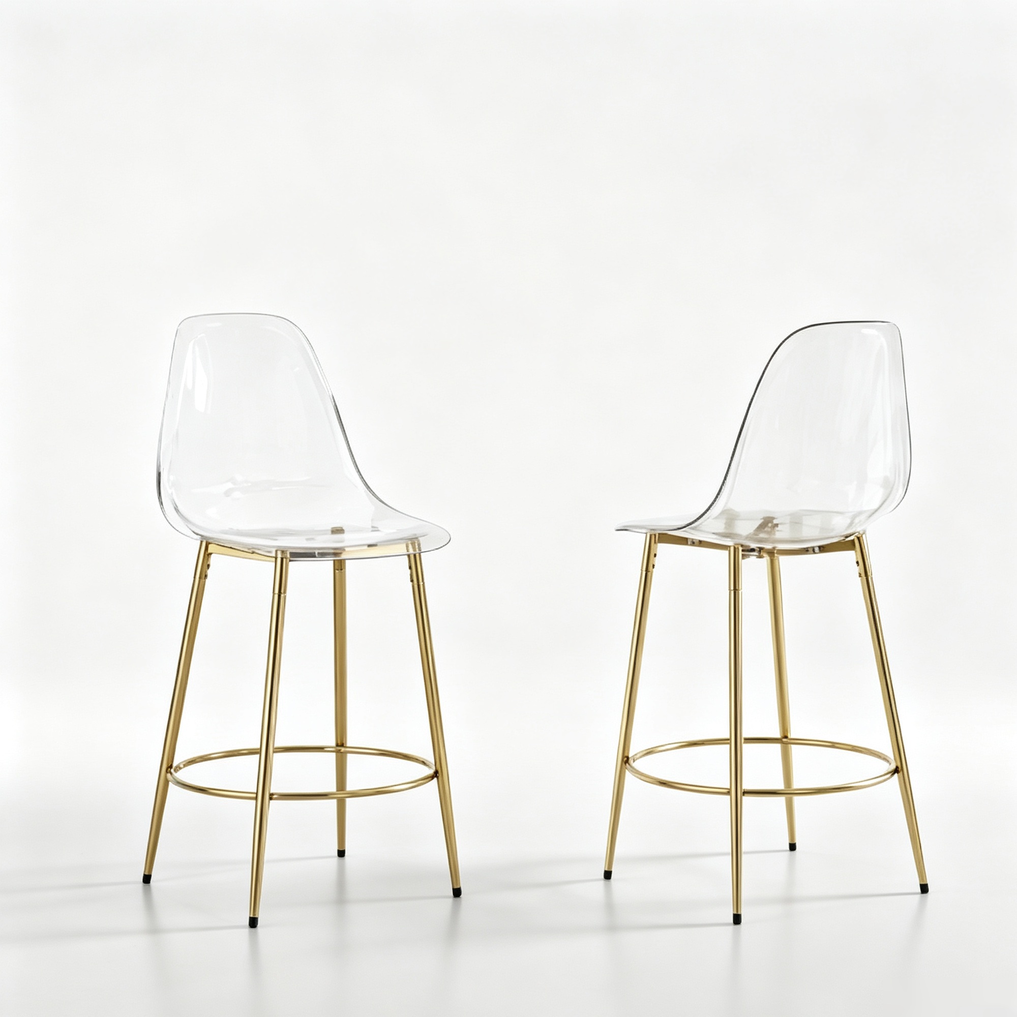 Lot de 2 tabourets de bar transparents au design flottant, Transparent Aosom France Lot de 2 tabourets de bar transparents au design flottant, Transparent Aosom France