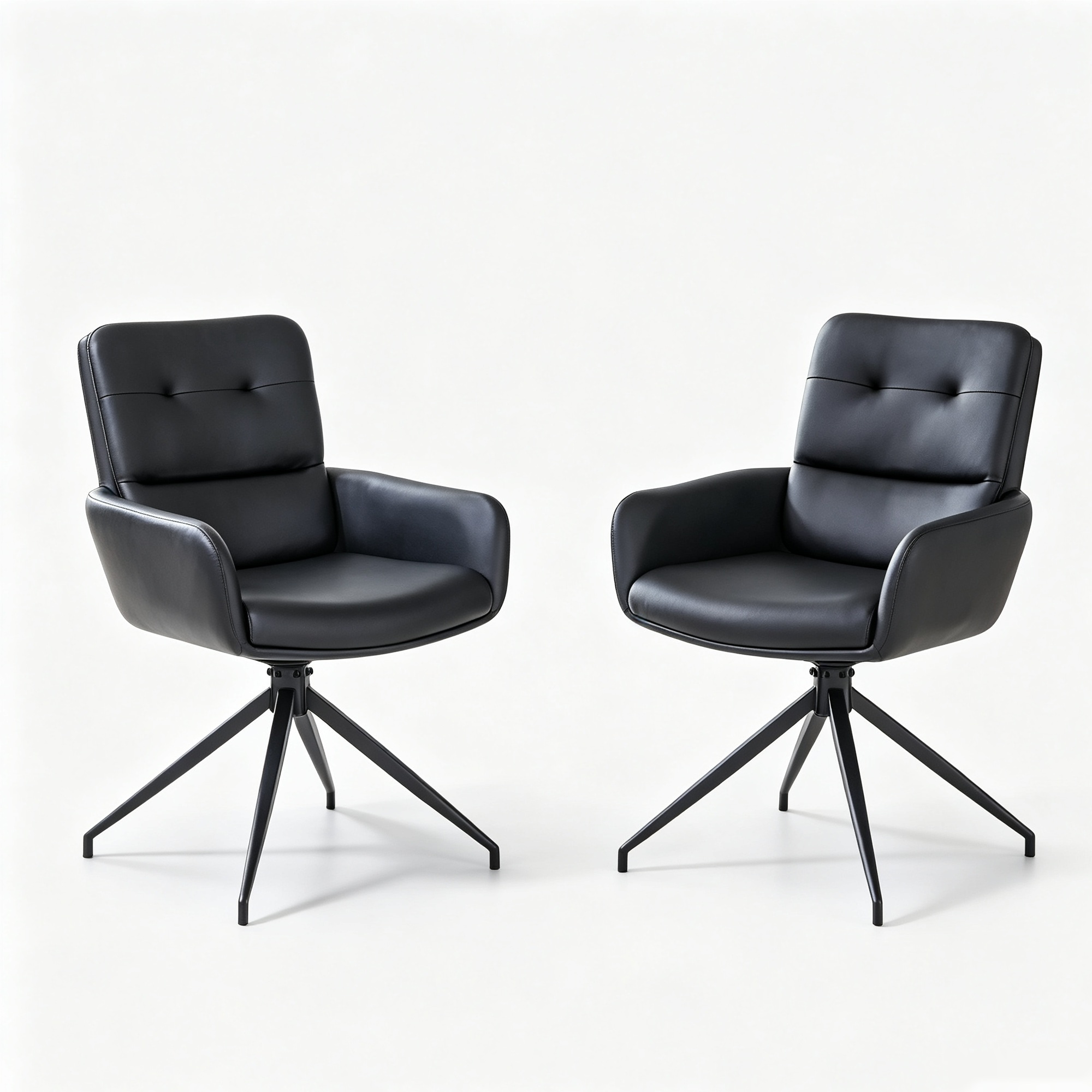 Lot de 2 chaises pivotantes style léger luxe, Noir   Aosom France