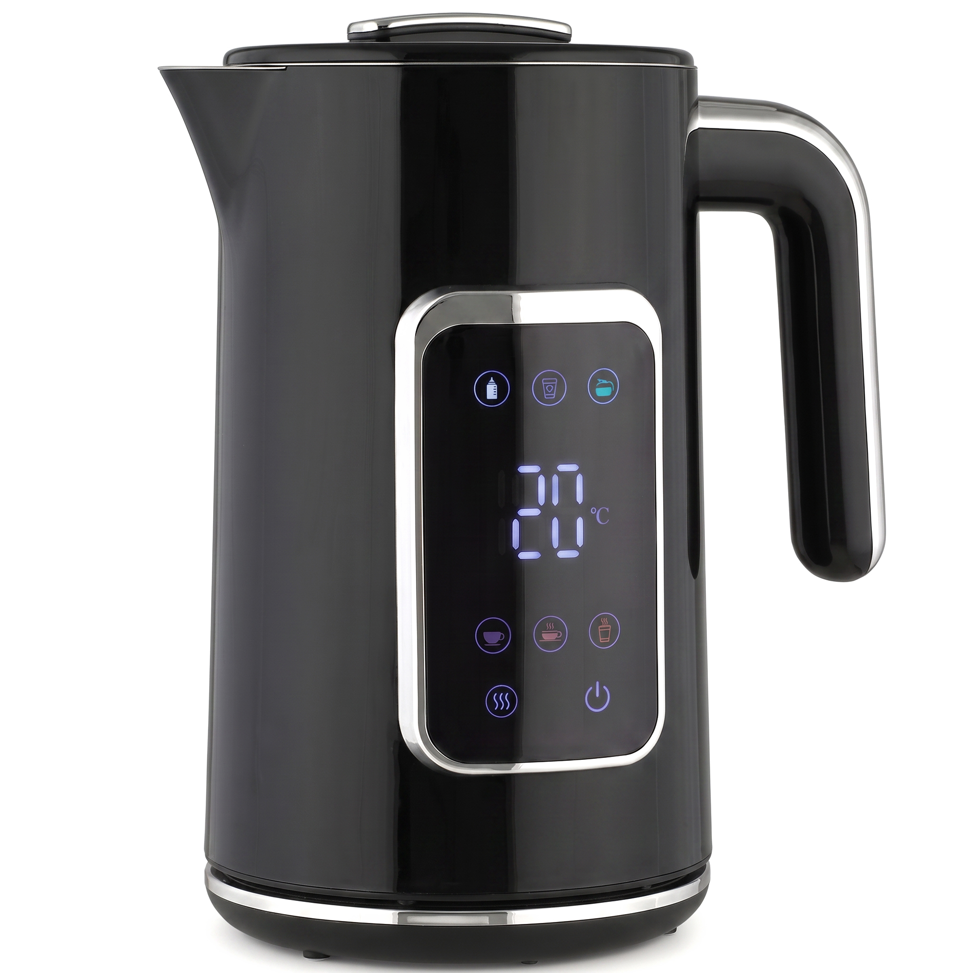 Homcom Black Electric Kettle, 1.7L Fast Boil 3000W Water Kettle With Led Display, Adjustable Temperature, Keep Warm Function,