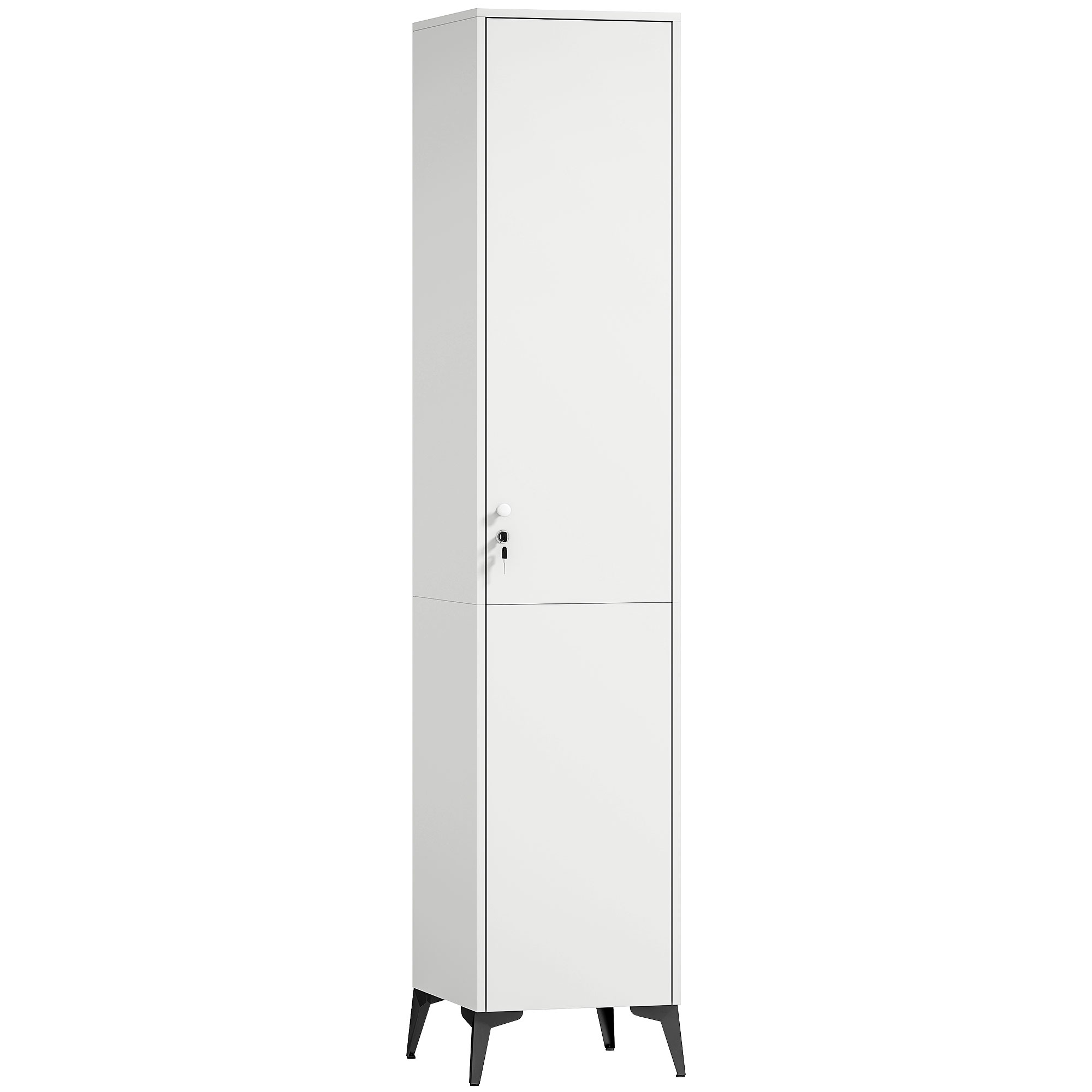 HOMCOM Armoire chambre étroite penderie avec porte, tringle et étagères de rangement, 36 x 40 x 180 cm, blanc