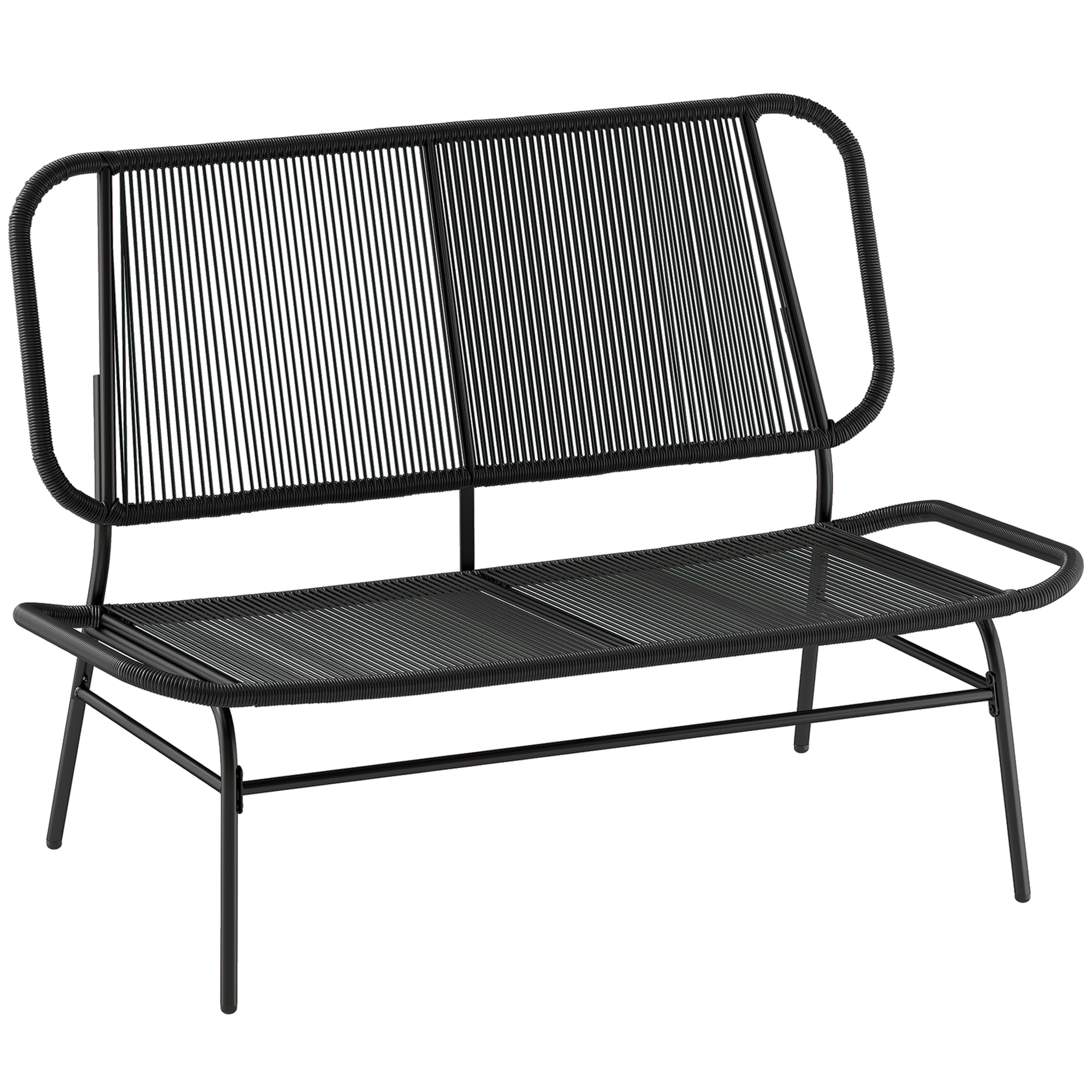 Outsunny Canapea din Ratan, Bancheta pentru Exterior, 2 Locuri, pentru Terasa | Aosom Romania
