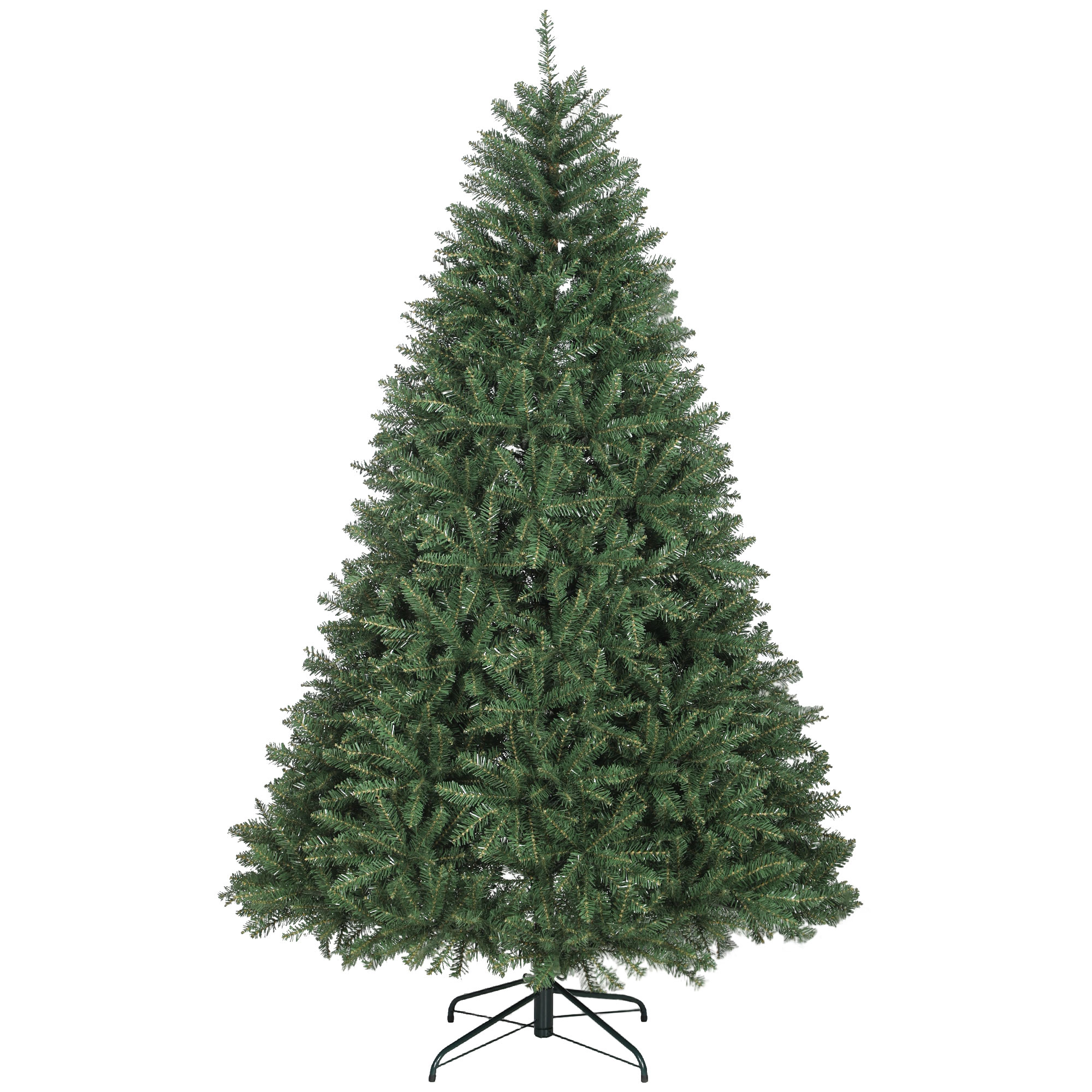 HOMCOM Brad de Crăciun Artificial 210 cm cu 2641 Ramuri Ignifuge, Brad de Crăciun Artificial Dens și Realist cu Bază Metalică Pliabilă, Asamblare Ușoară, pentru Casă și Spații Interioare, Verde | Aosom Romania