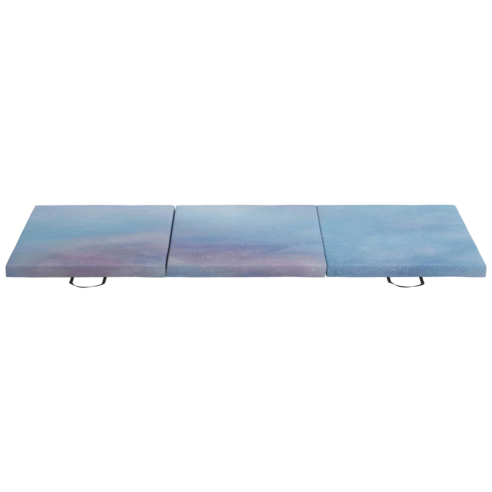HOMCOM Saltea de Gimnastică 180 cm pliabilă, Crash Mat Groasă 5 cm cu Mânere pentru Antrenament Acasă, Albastru Deschis | Aosom Romania
