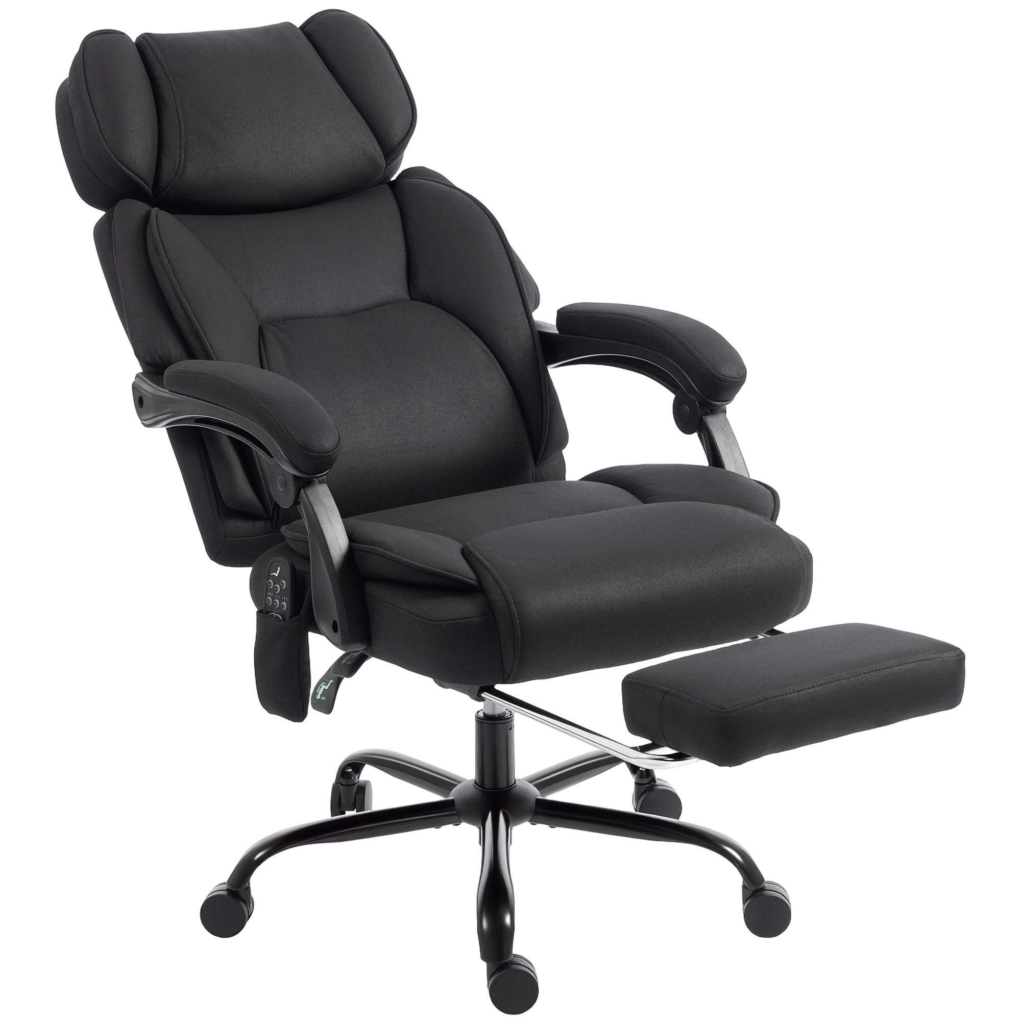 HOMCOM High Back Vibration Massage Office Chair Heated Reclining Computer Chair w/ Adjustable Height, Swivel Wheels, Black HOMCOM High Back Vibration Massage Office Chair Heated Reclining Computer Chair w/ Adjustable Height, Swivel Wheels, Black