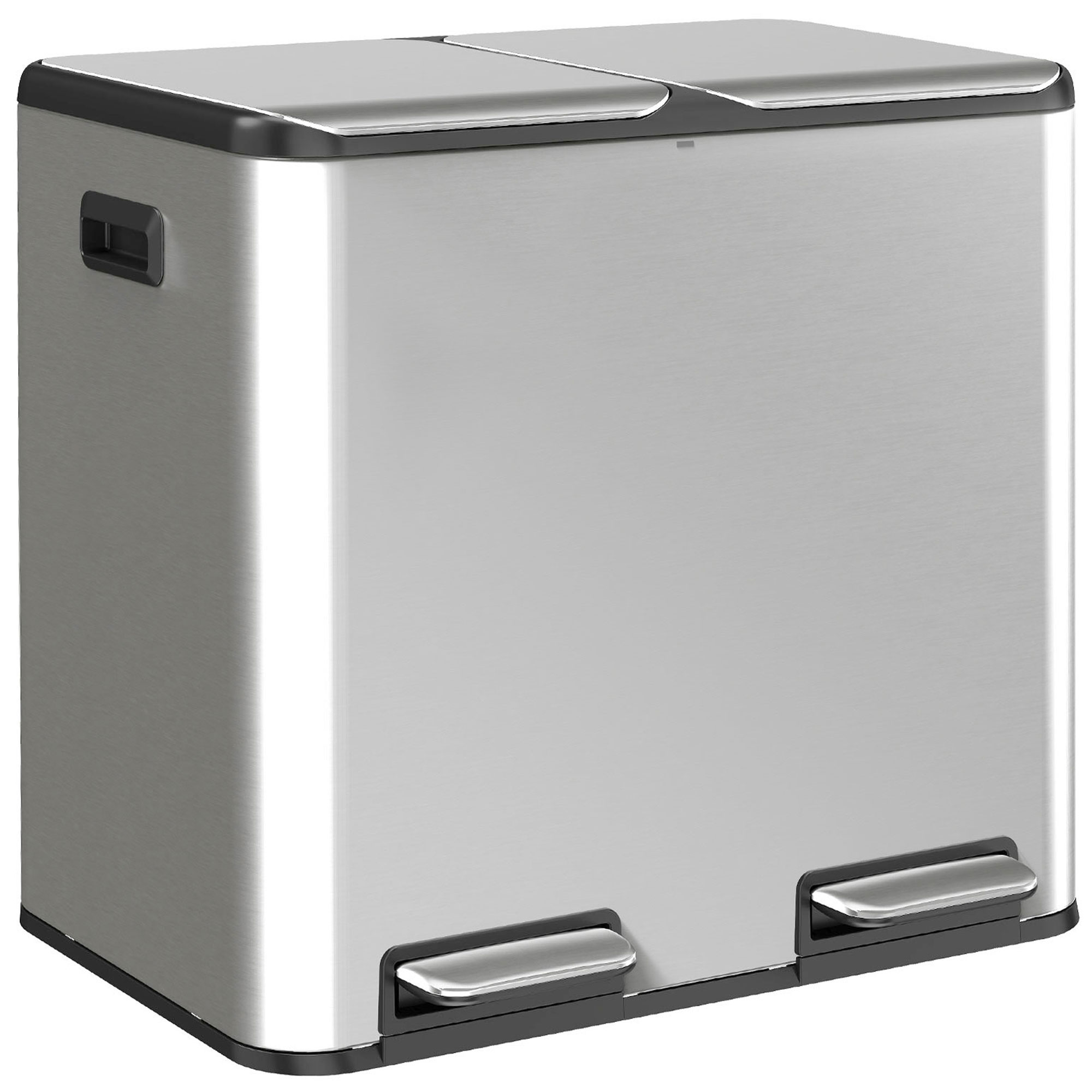 Homcom (S) Kitchen Bin, Stainless Steel Recycling Bin, Silver Tone - Image 5
