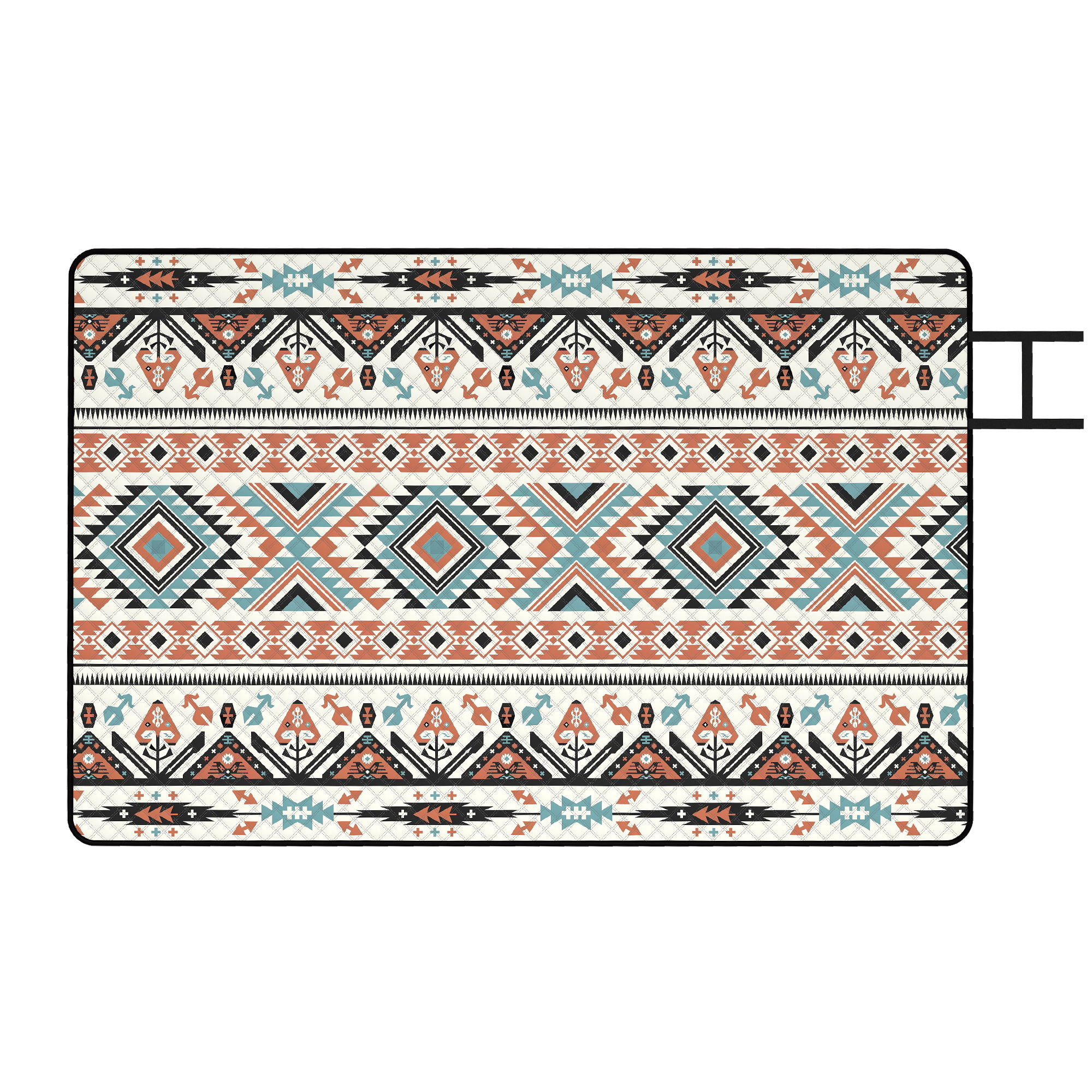Outsunny Picnic Blanket, 300x200CM Large Beach Blanket Outdoor Picnic Mat with Integrated Strap for Camping, Mix-Colour