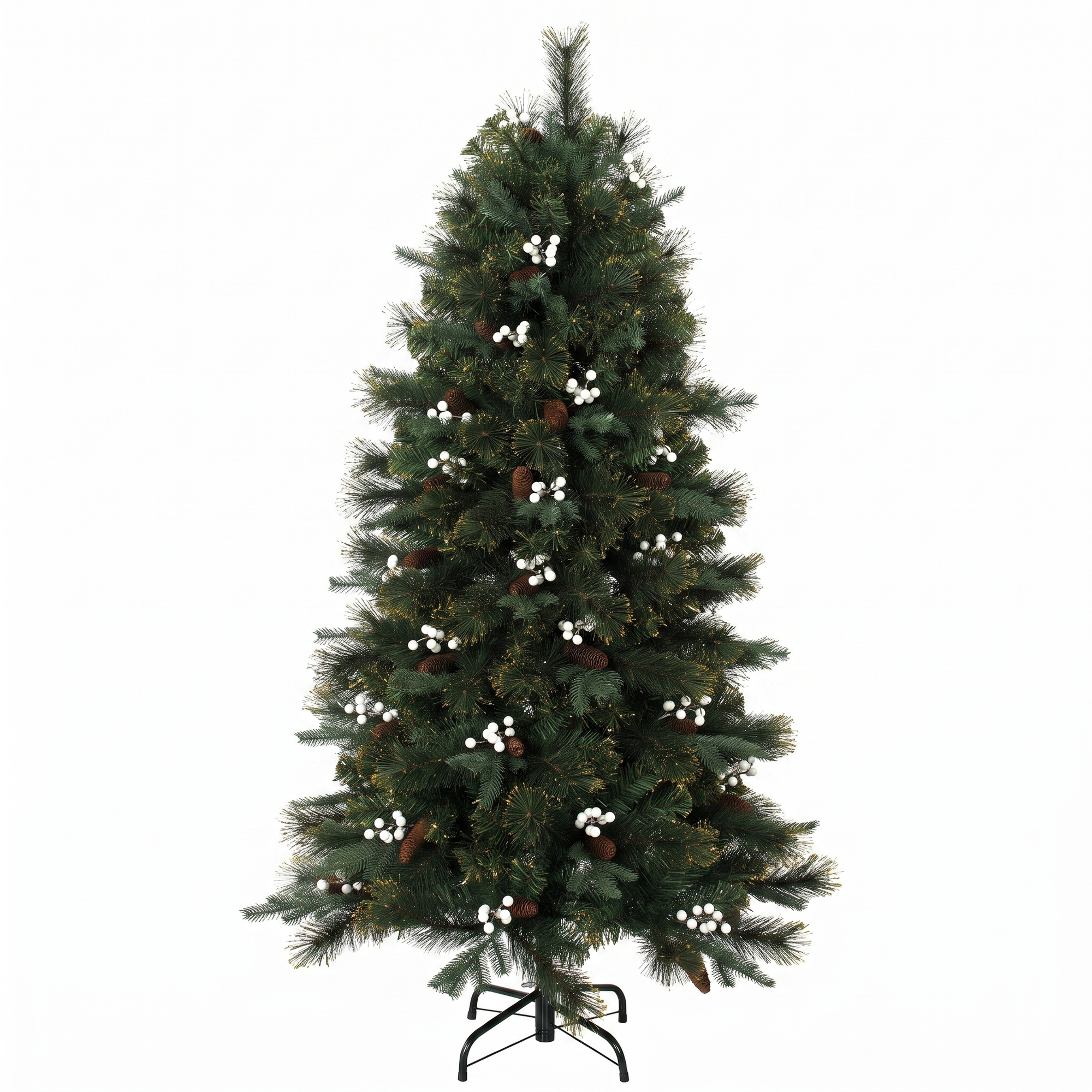 HOMCOM 5ft Artificial Christmas Tree, Fir Hinged Xmas Tree with 490 Branch Tips, Foldable Metal Stand, Easy Assembly, Green HOMCOM 5ft Artificial Christmas Tree, Fir Hinged Xmas Tree with 490 Branch Tips, Foldable Metal Stand, Easy Assembly, Green