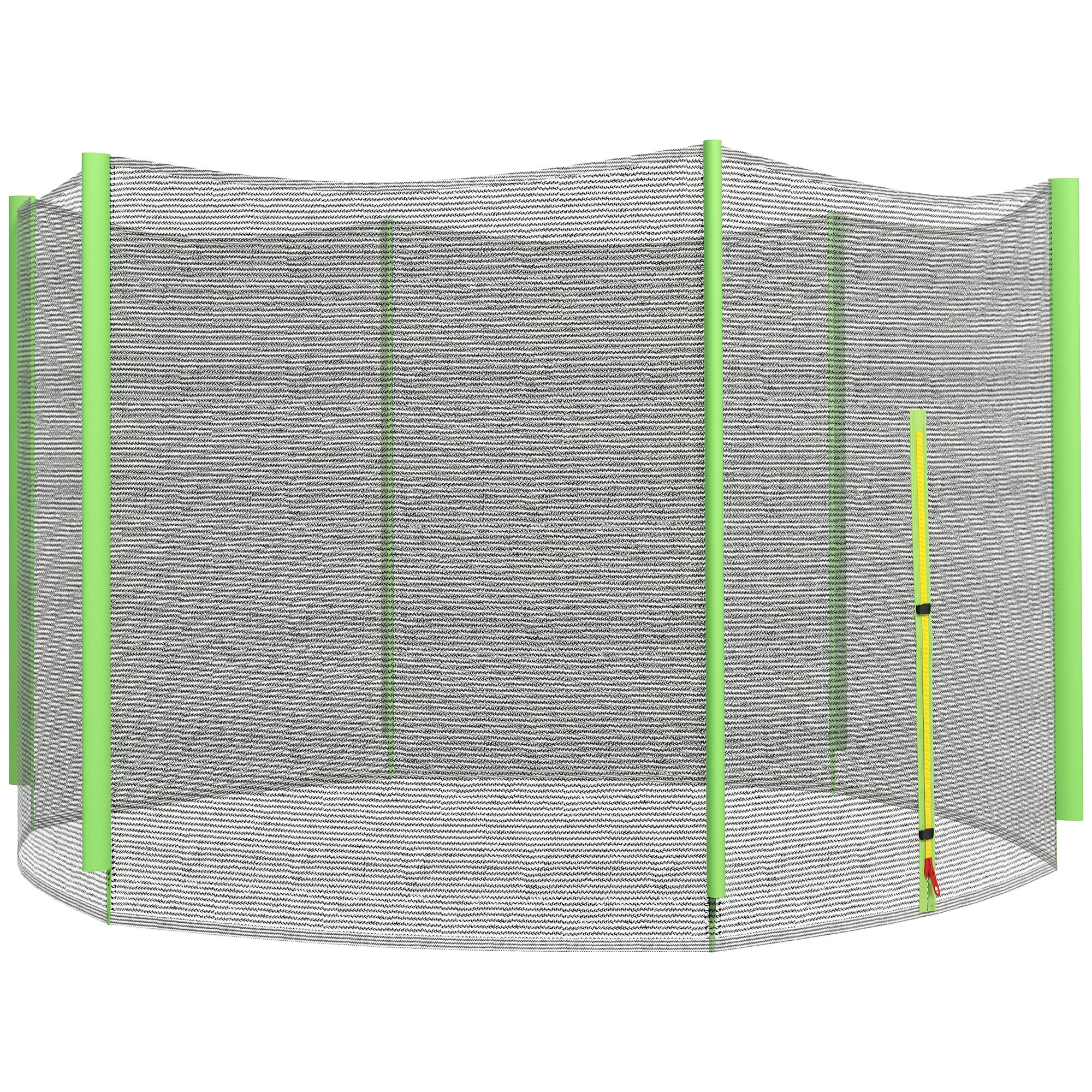 SPORTNOW Trampoline Net Replacement for 8ft Round Trampoline with 6 Straight Poles, Weather-Resistant Trampoline Netting Replacement with Zipped Entrance, Poles Not Included, Green