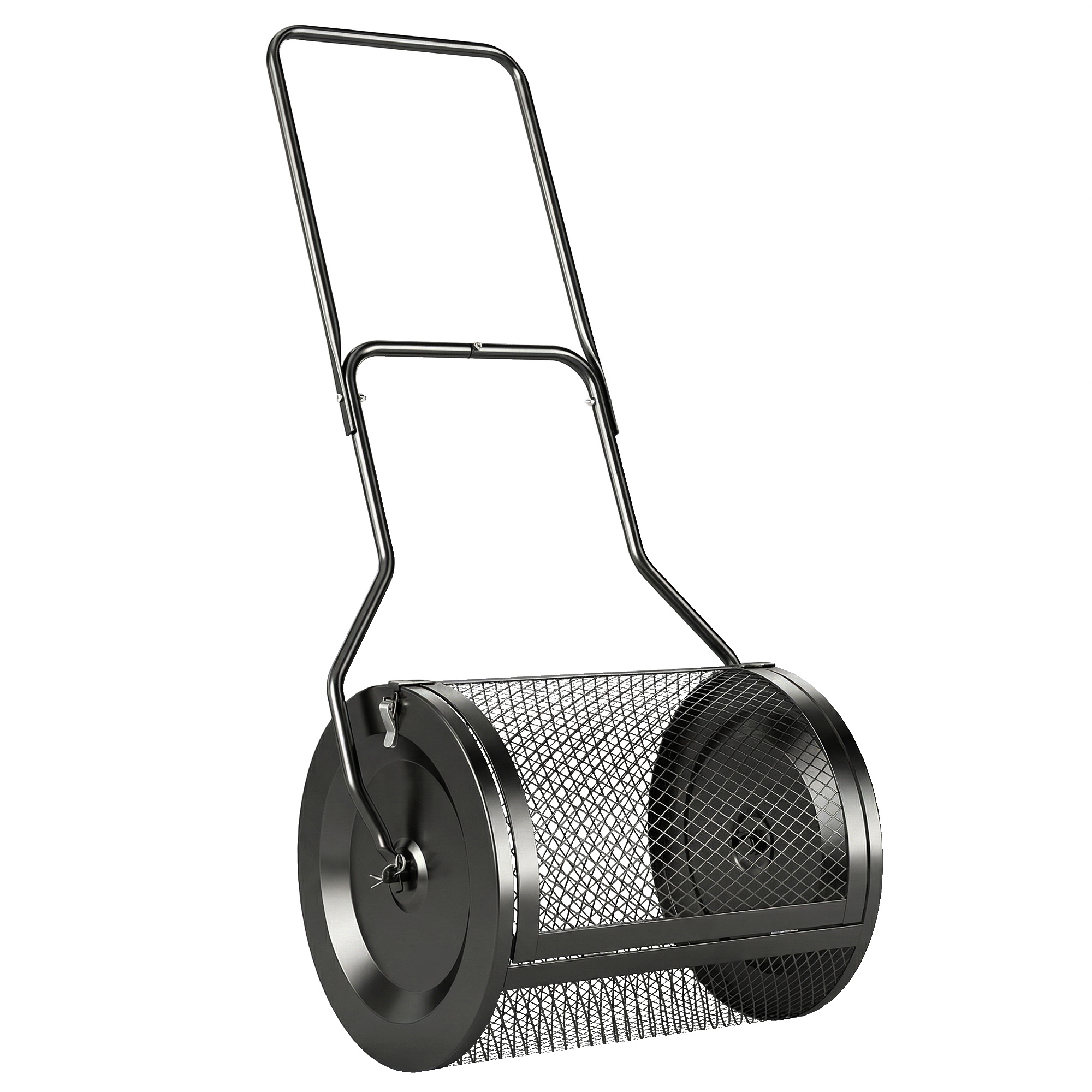Outsunny Compost Spreader, 20″ Peat Moss Spreader with Detachable U-Shaped Handle and Metal Mesh Basket