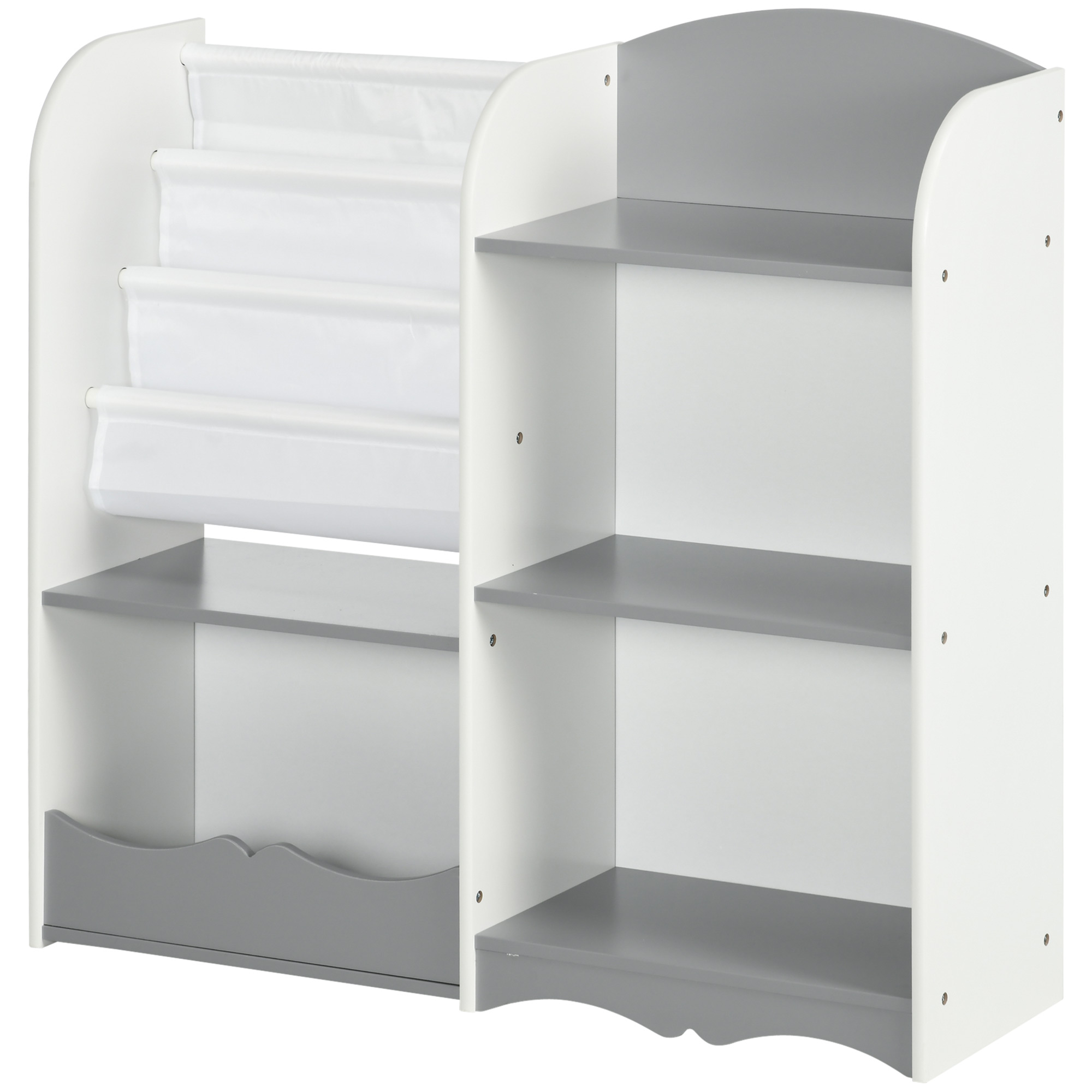 ZONEKIZ Estantería para Niños Organizador de Juguetes Estantería Infantil con Estantes Abiertos para Dormitorio 85x26x84 cm Gris | Aosom España