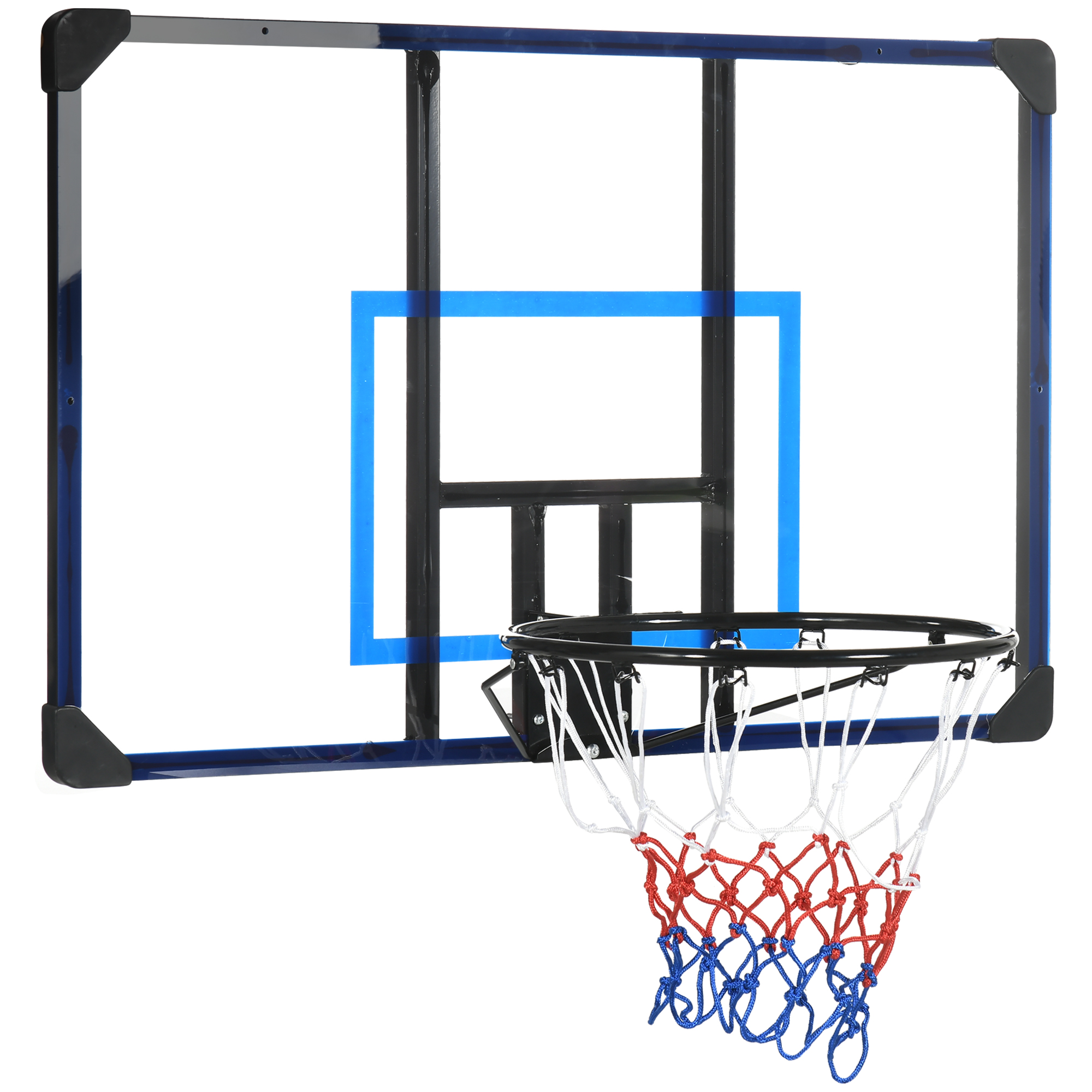 SPORTNOW Basketballkorb Wandmontage Basketballbrett mit Korb und Netz für Outdoor, Stahl, 113 x 61 x 73 cm, ideal für Garten & Spielplatz   Aosom.de