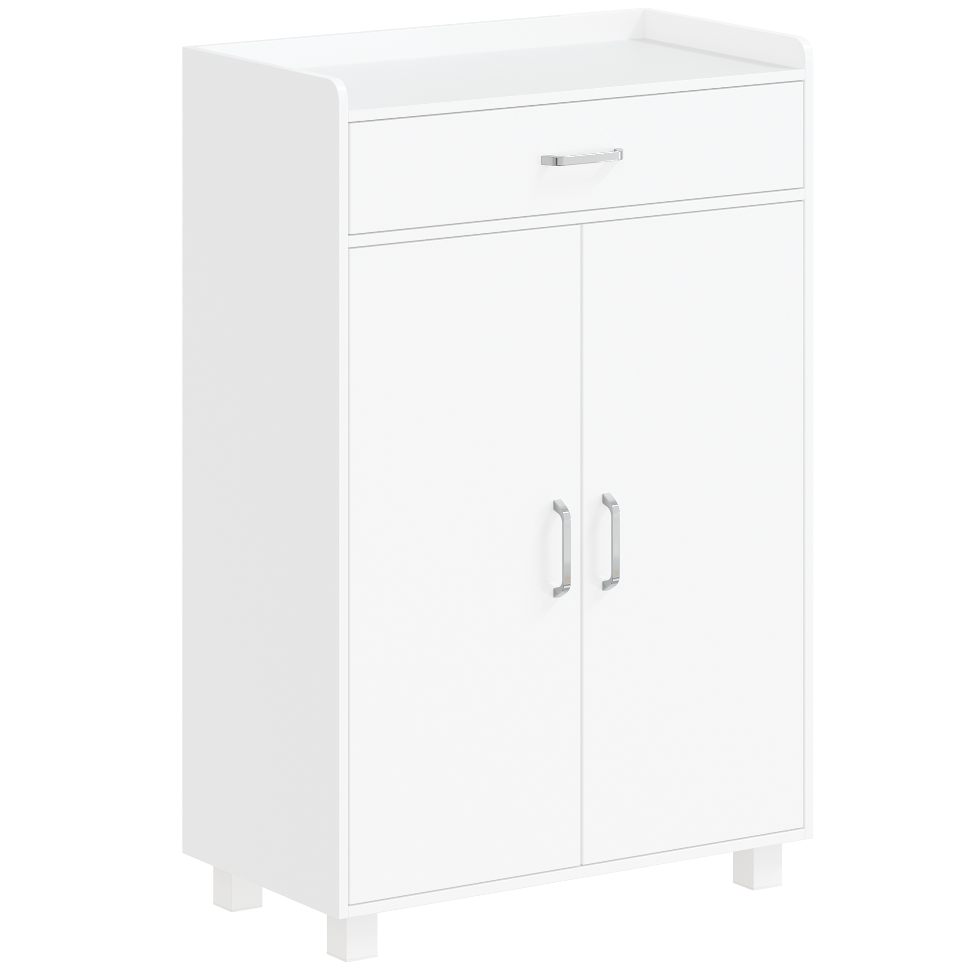 HOMCOM Meuble à chaussures avec 1 tiroir et 5 étagères Armoire à chaussures moderne Étagères réglables 6 paires 62,5x35x95 cm Blanc