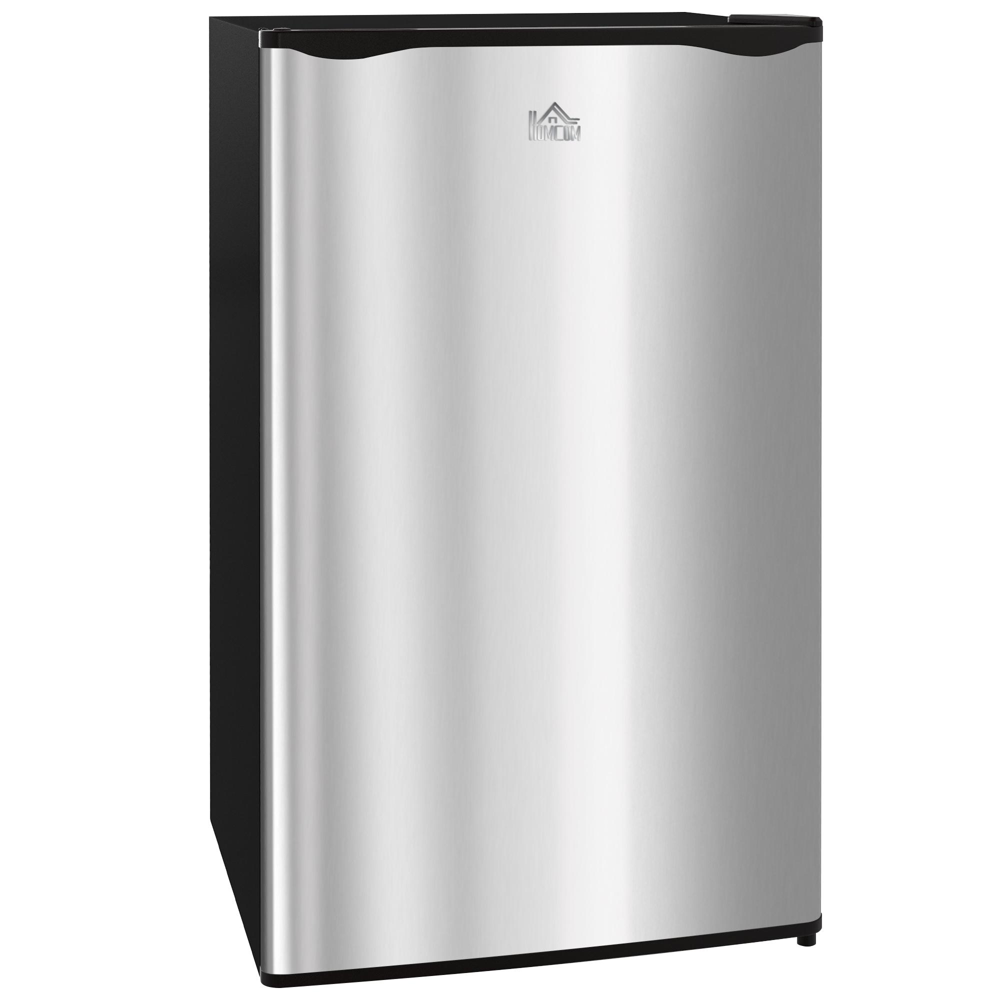 Homcom Silver 91 Litre Freestanding Under Counter Fridge Freezer, Small Fridge With Chiller Box, Adjustable Thermostat, 47.5Cm Wide, Tone