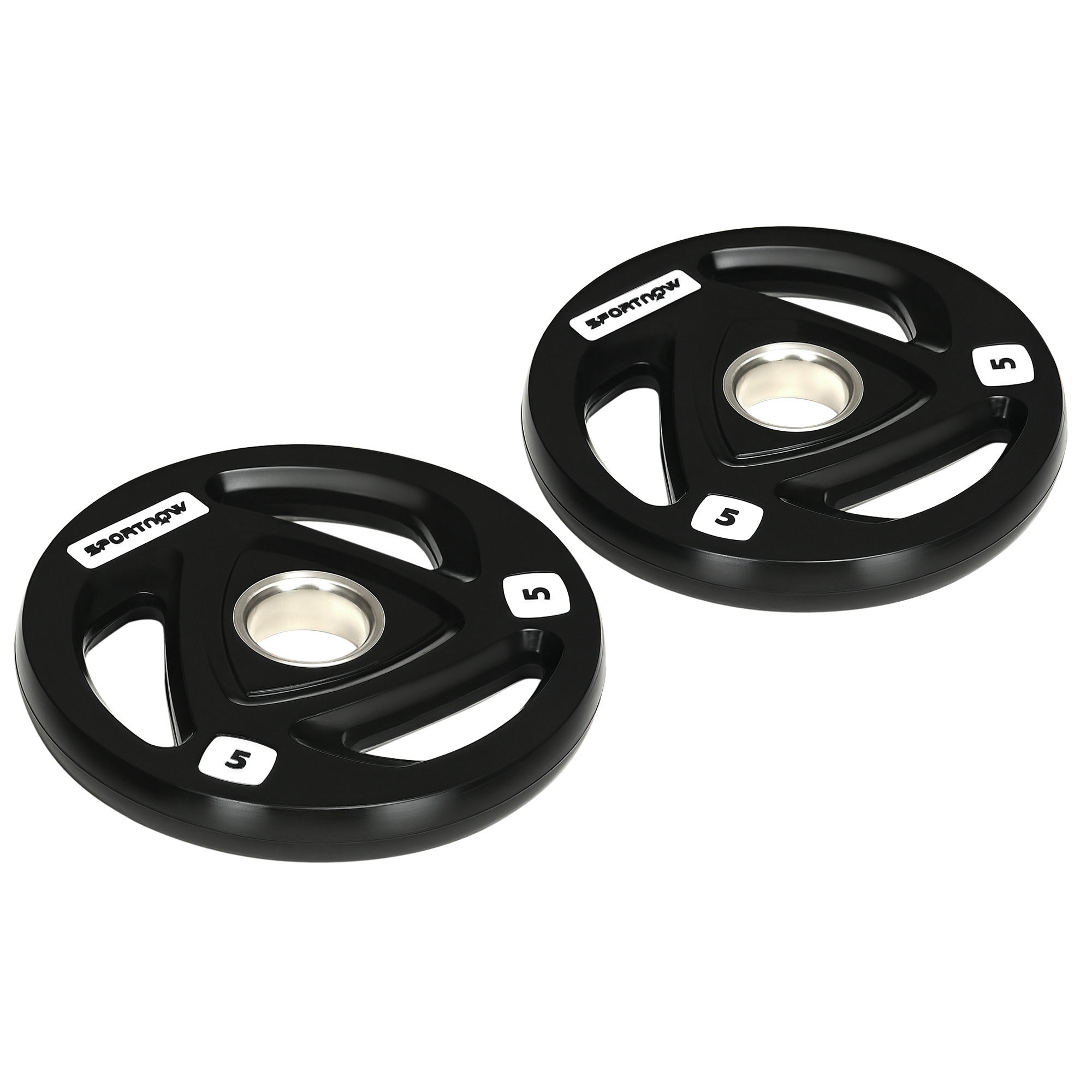 SPORTNOW Set di 2 Dischi Pesi 5 kg in Acciaio con Rivestimento in Gomma per Bilanciere Aosom