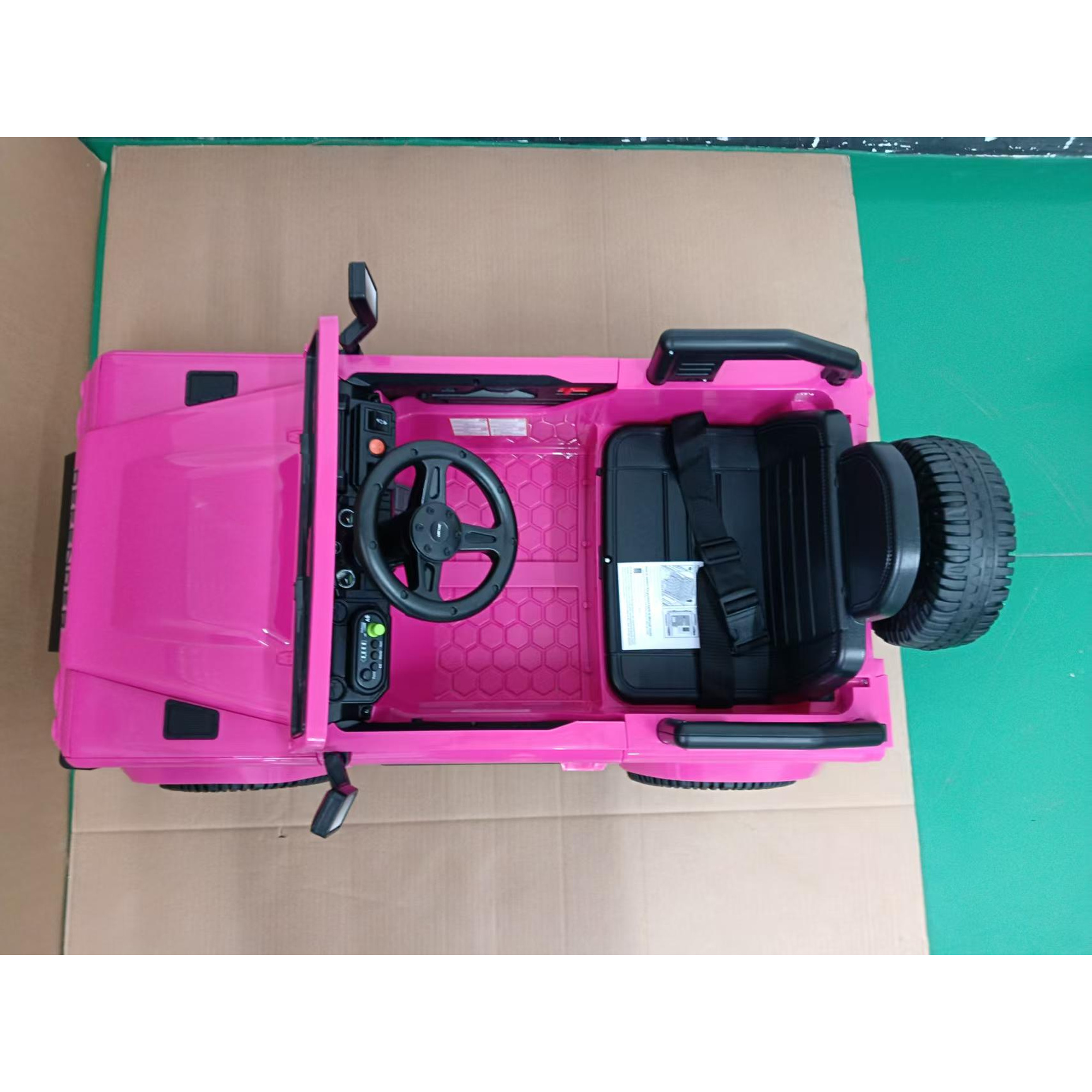 AIYAPLAY Mașină Electrică pentru Copii 12V Licență Land Rover Defender Telecomandă 2,4G 2 Motoare Pornire Lină Faruri +3 Ani Roz | Aosom Romania