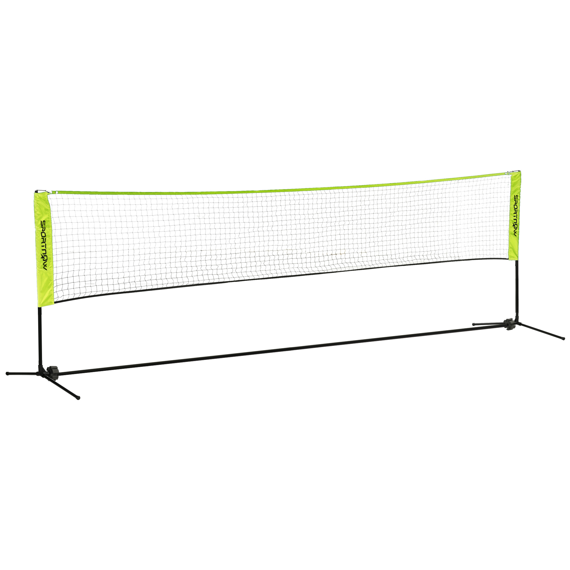 SPORTNOW Badmintonnetz Set Faltbares Tennisnetz, 103/120/155 cm Höhenverstellbar Indoor Outdoor Federballnetz, Volleyballnetz mit Transporttasche Metall Polyester Gelb   Aosom von SPORTNOW