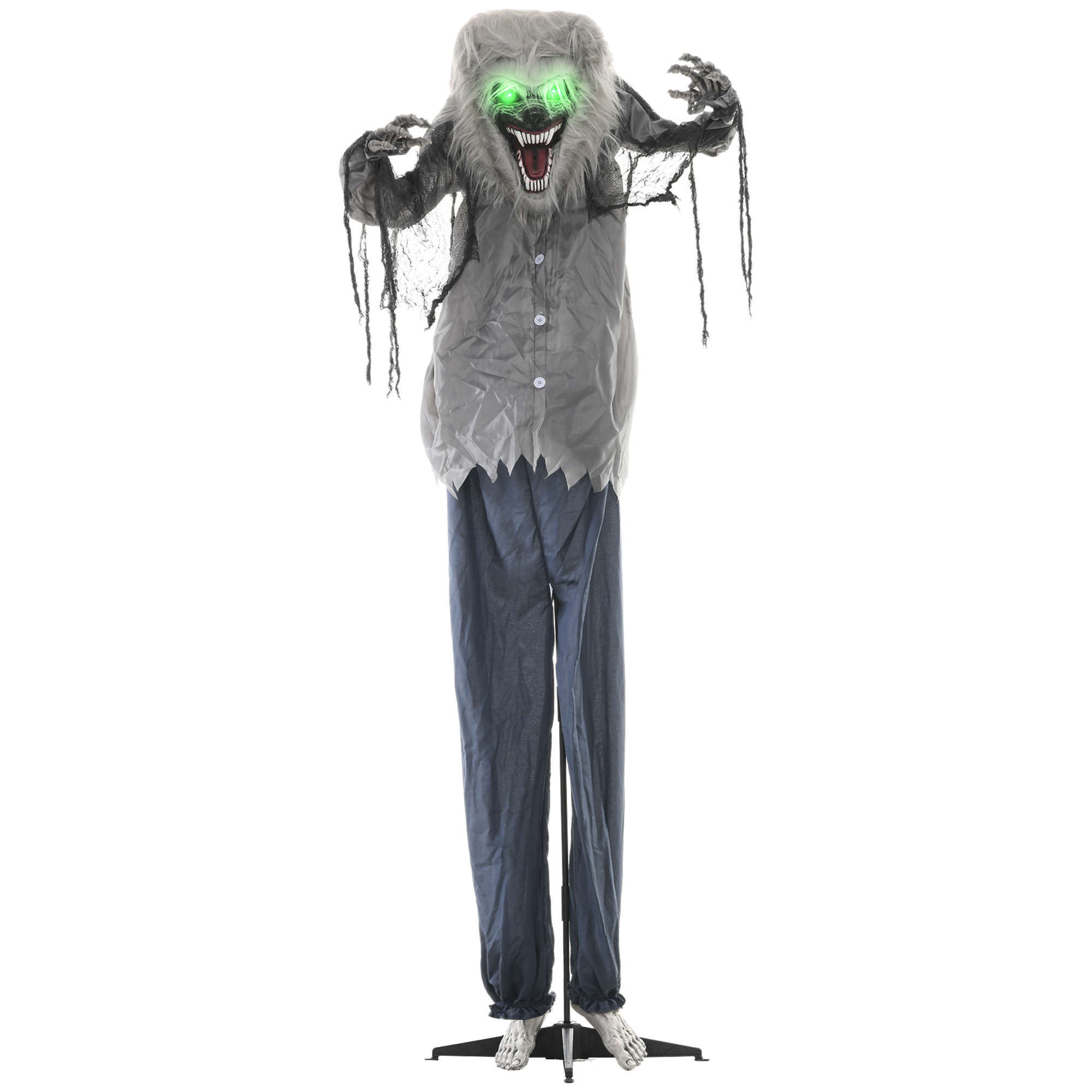 HOMCOM 6’8″ Skeleton Werewolf Halloween Animatronic, with Glowing Eyes