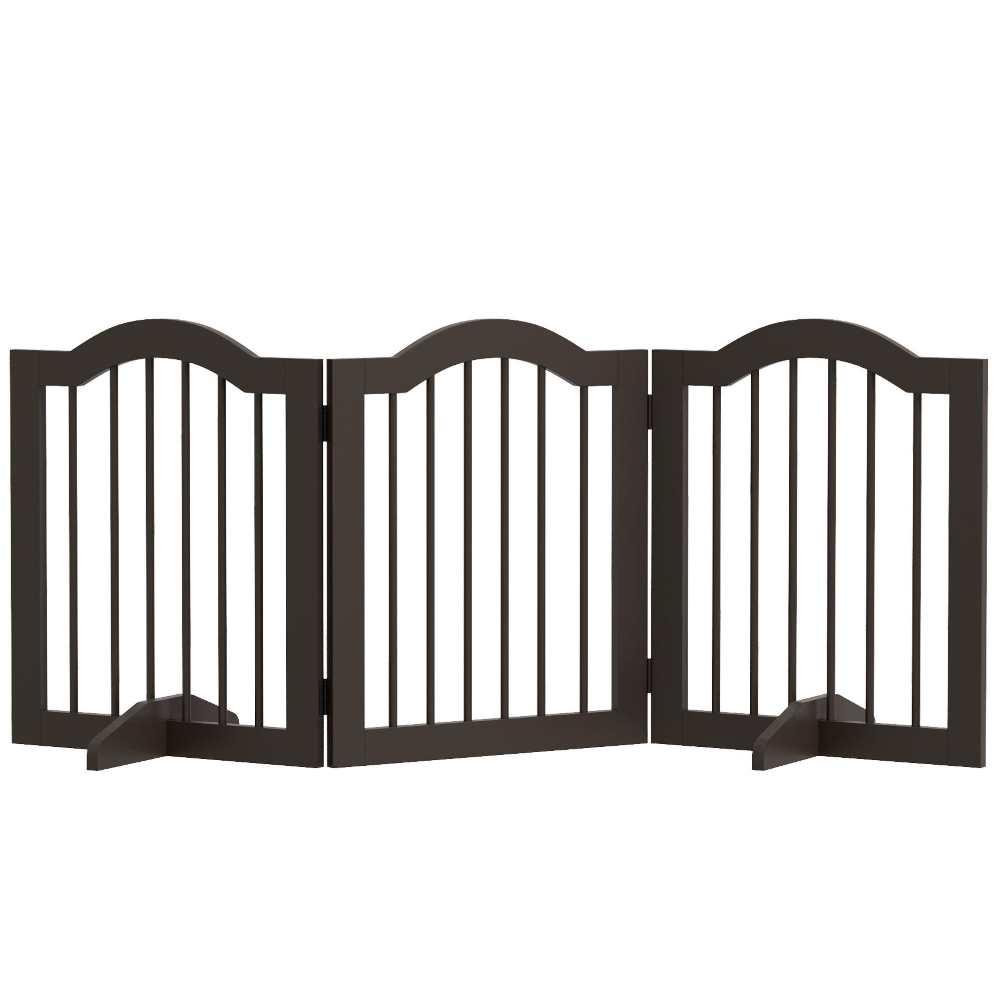 PawHut Hunde Absperrgitter 154,5 x 29,5 x 61 cm, Hundegitter faltbar, Türgitter Hund, Holz, Kaffee   Aosom.de