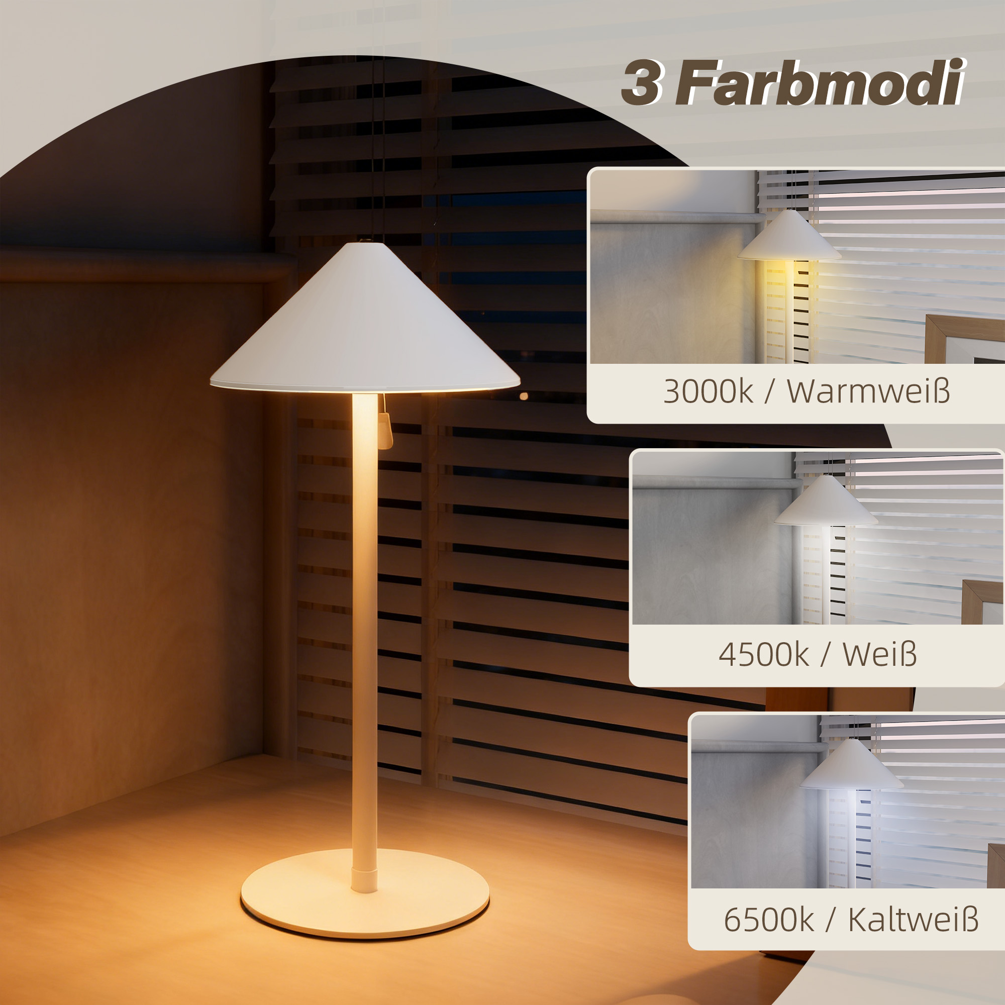 LED-laualamp USB-kaabliga, puutetundliku lülitiga, metallist, laetav, valge