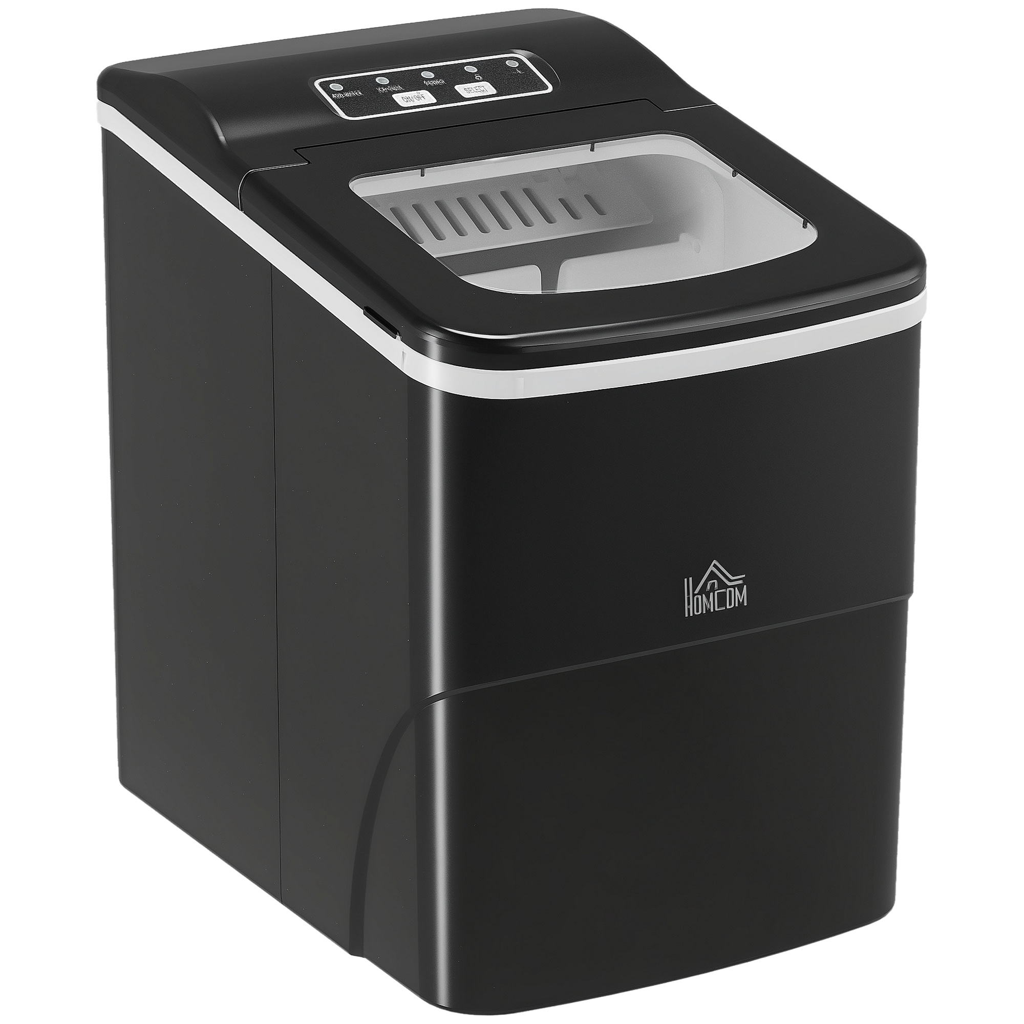 HOMCOM 12kg Countertop Ice Cube Machine, with Scoop – Black HOMCOM 12kg Countertop Ice Cube Machine, with Scoop – Black