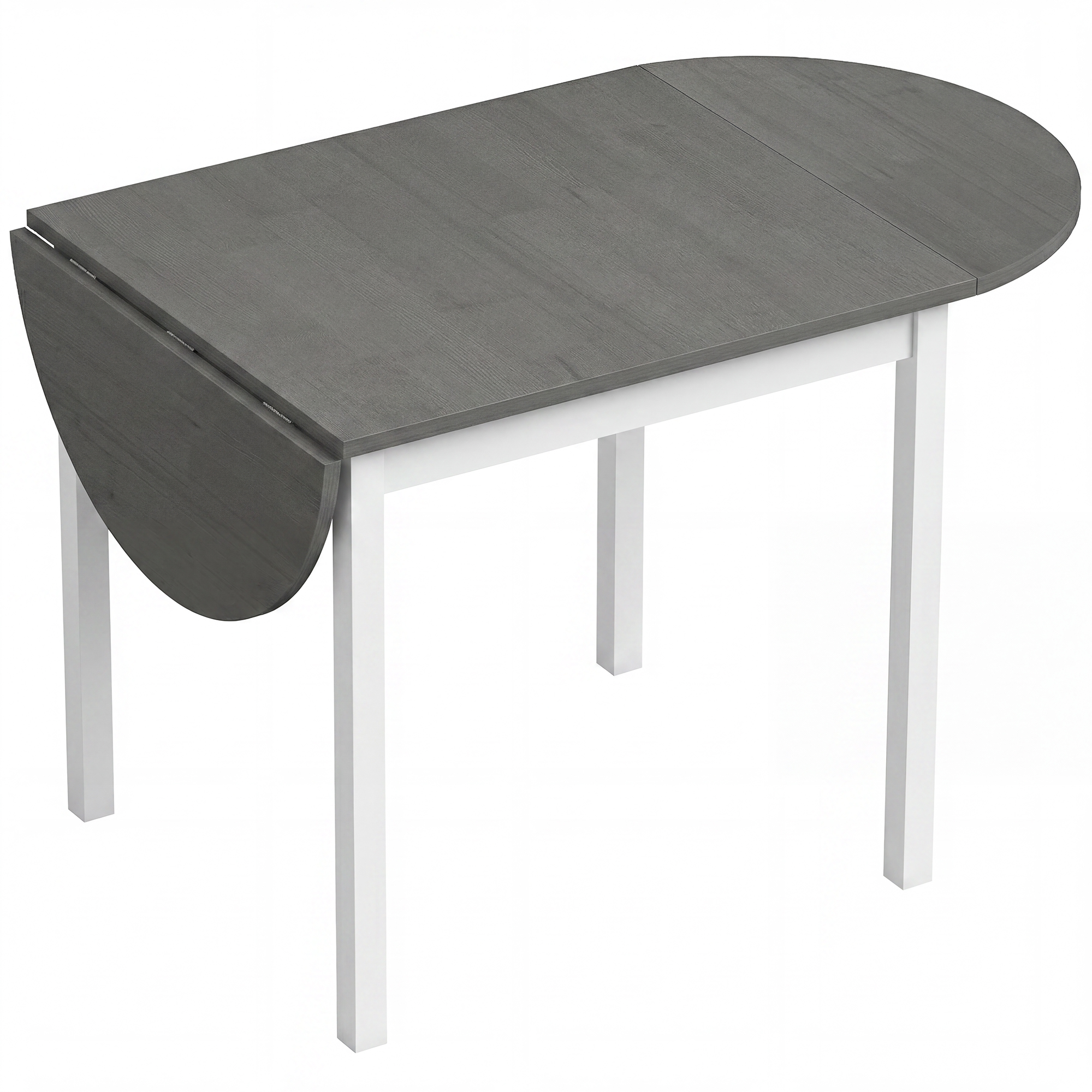 HOMCOM 4-6 Person Wooden Drop-Leaf Table – Grey