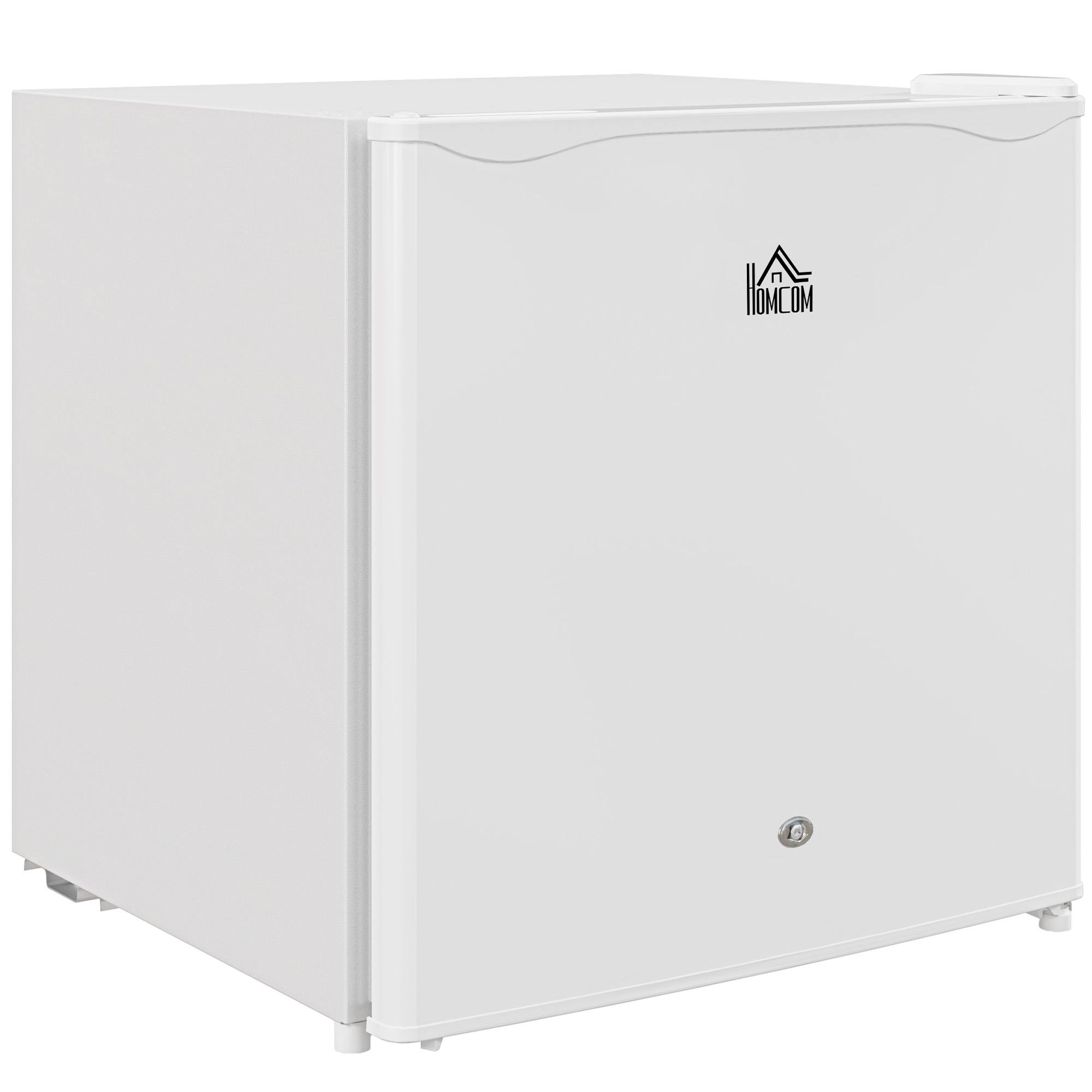 HOMCOM 46 Litre Lockable Countertop Fridge – Cream White