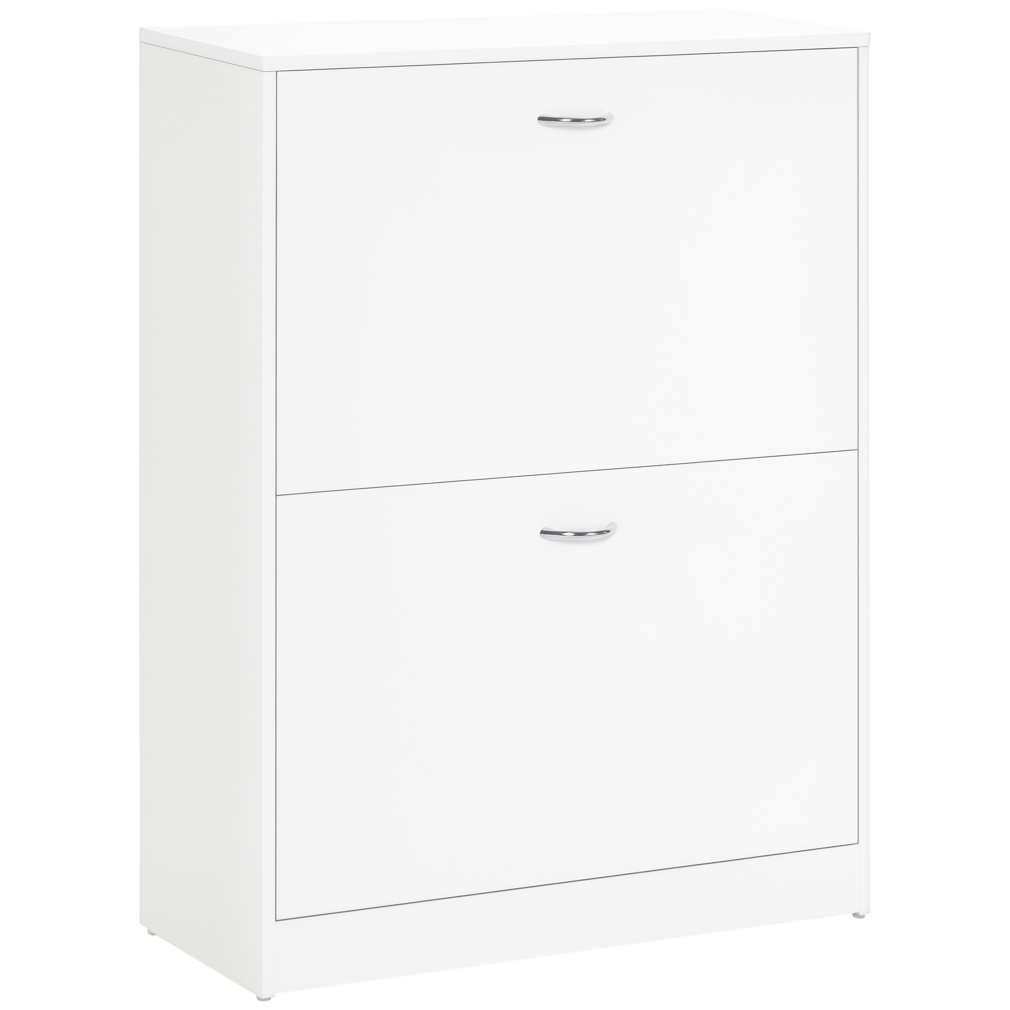 HOMCOM Zapatero de Madera Armario para Zapatero 2 Puertas Abatibles para Entrada Pasillo Dormitorio Sala de Estar 60x24x80cm Blanco | Aosom España