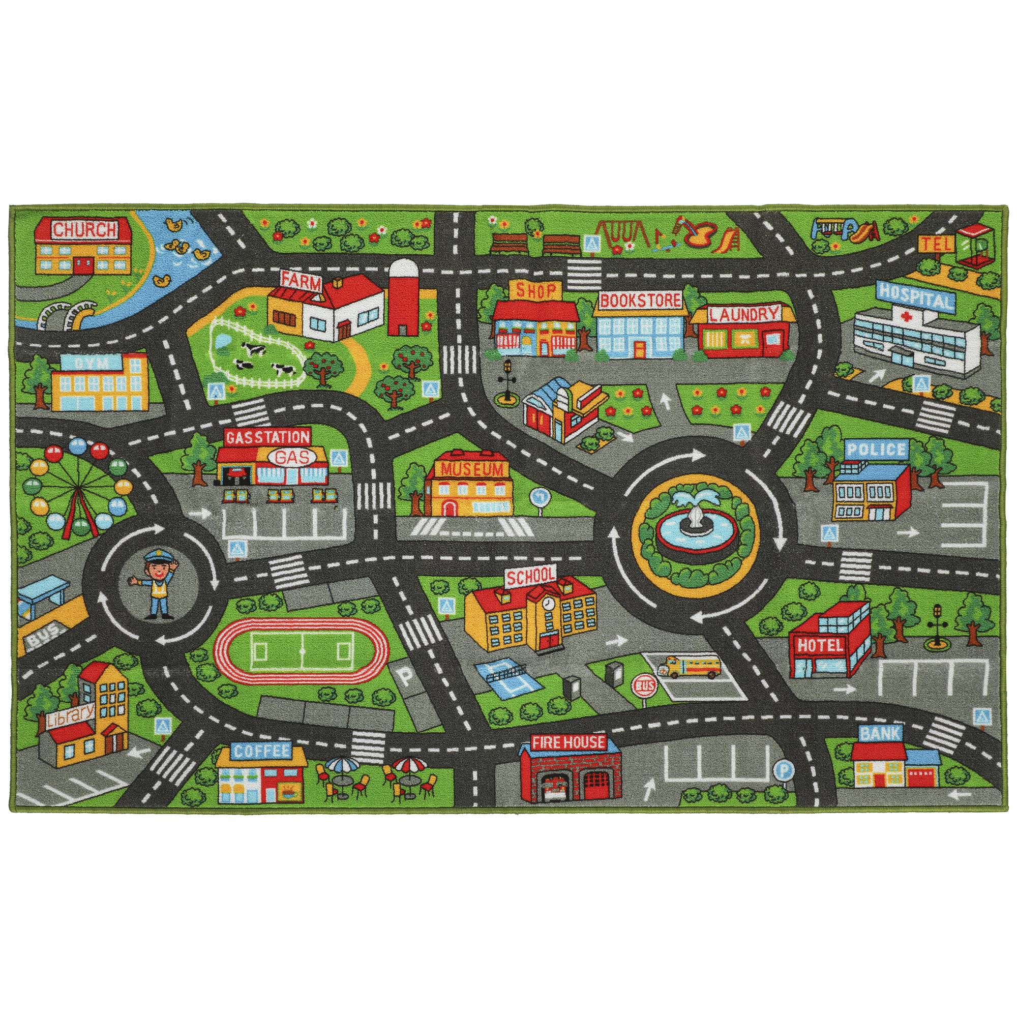 AIYAPLAY Krabbelmatte Baby, Spielmatte 160x100x0,5cm, Rutschfest Krabbeldecke mit Rutschfester Unterseite Stadtmotiv Spielteppich für Kinderzimmer   Aosom von AIYAPLAY