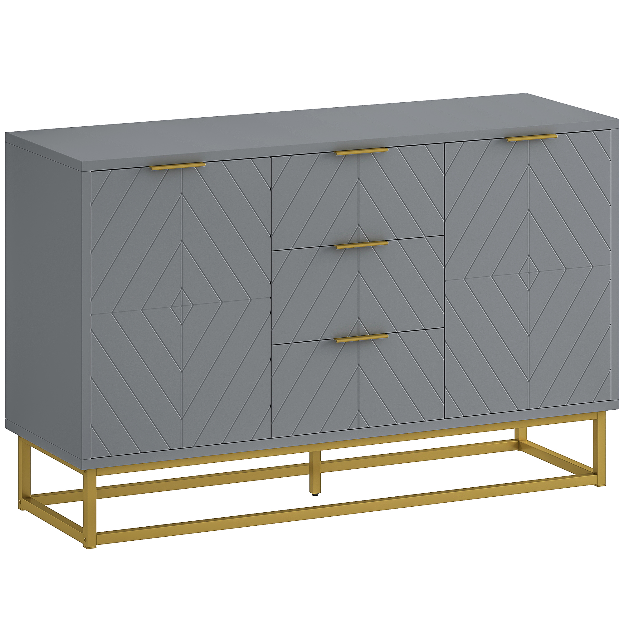 Modern Sideboard Storage Cabinet with 3 Drawers and Adjustable Shelves - Image 3