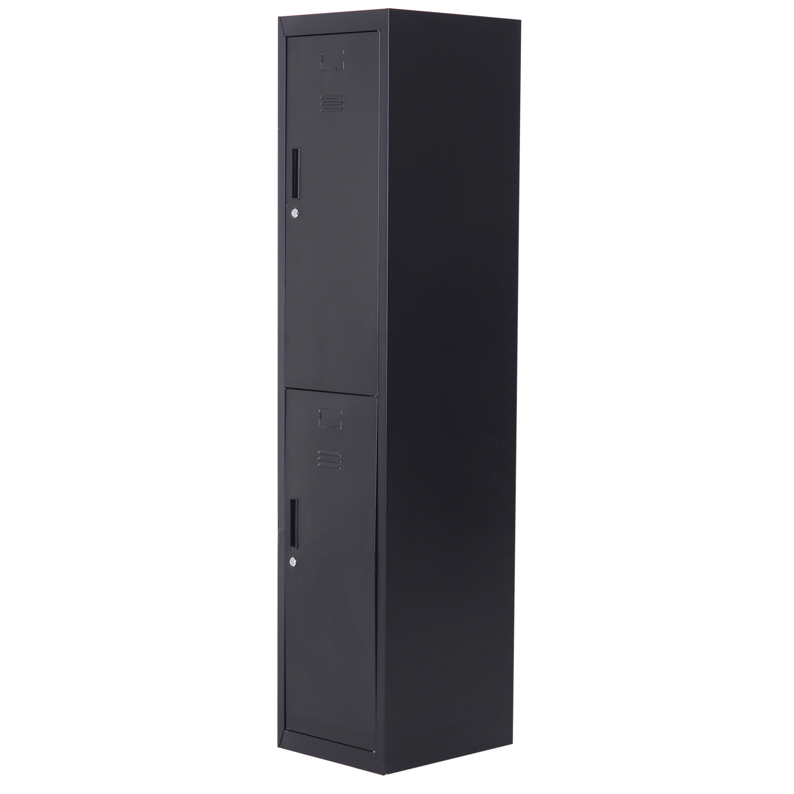 Vinsetto Armoire à casiers à 4 niveaux, casier vestiaire métallique avec 2 portes verrouillables à 2 clés, 38x46x180cm, noir Vinsetto Armoire à casiers à 4 niveaux, casier vestiaire métallique avec 2 portes verrouillables à 2 clés, 38x46x180cm, noir