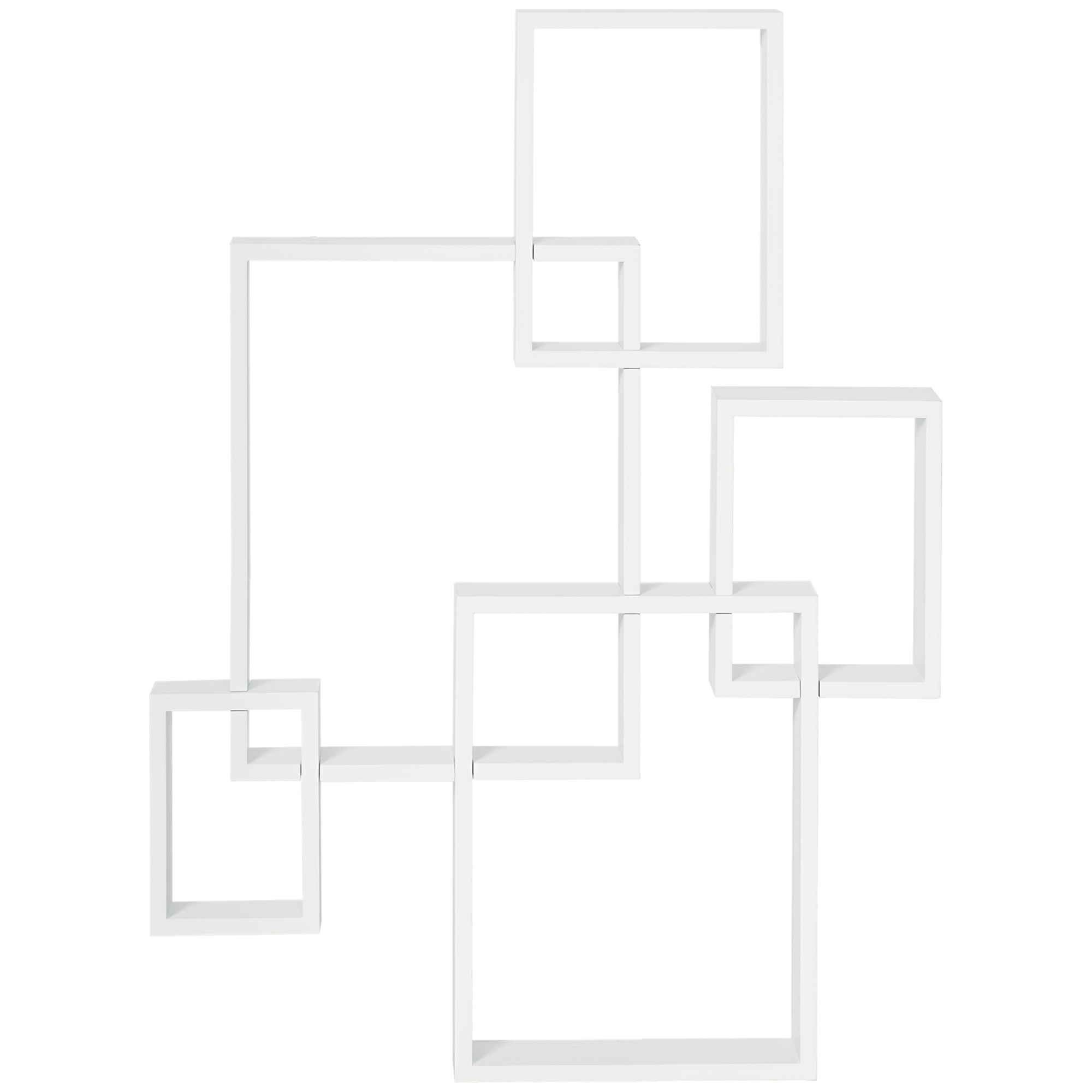 HOMCOM Interlocking Cube Floating Shelves, Wall Mounted Display Shelf for Living Room, Bedroom, Hallways, White Aosom UK