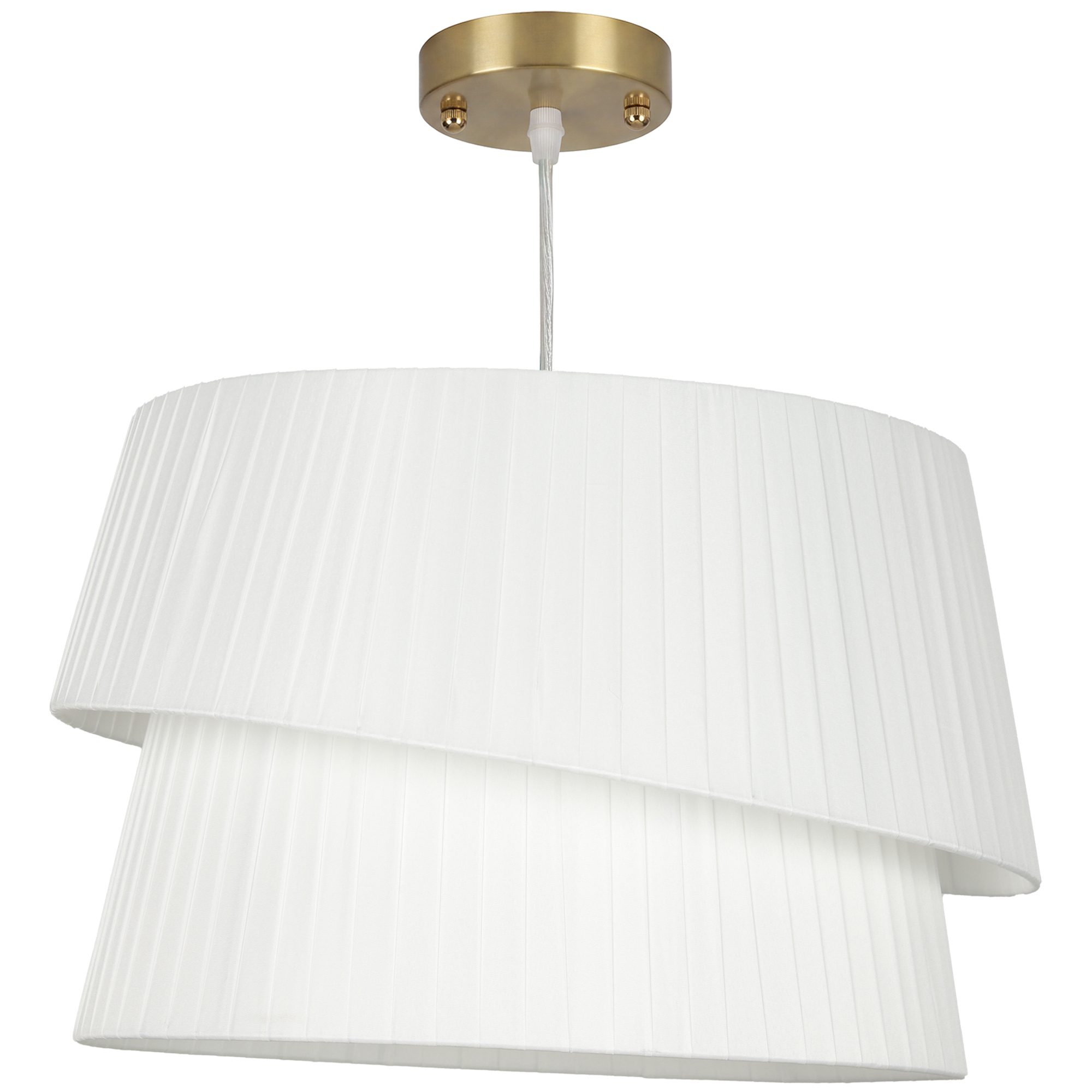 HOMCOM Pendelleuchte, Dreiflammig Hängelampe mit Doppeltem Schirm, Moderner 120 W Höhenverstellbar Pendellampe für Wohnzimmer, Esszimmer, Küche, Leuchtmittel nicht enthalten, Weiß Aosom