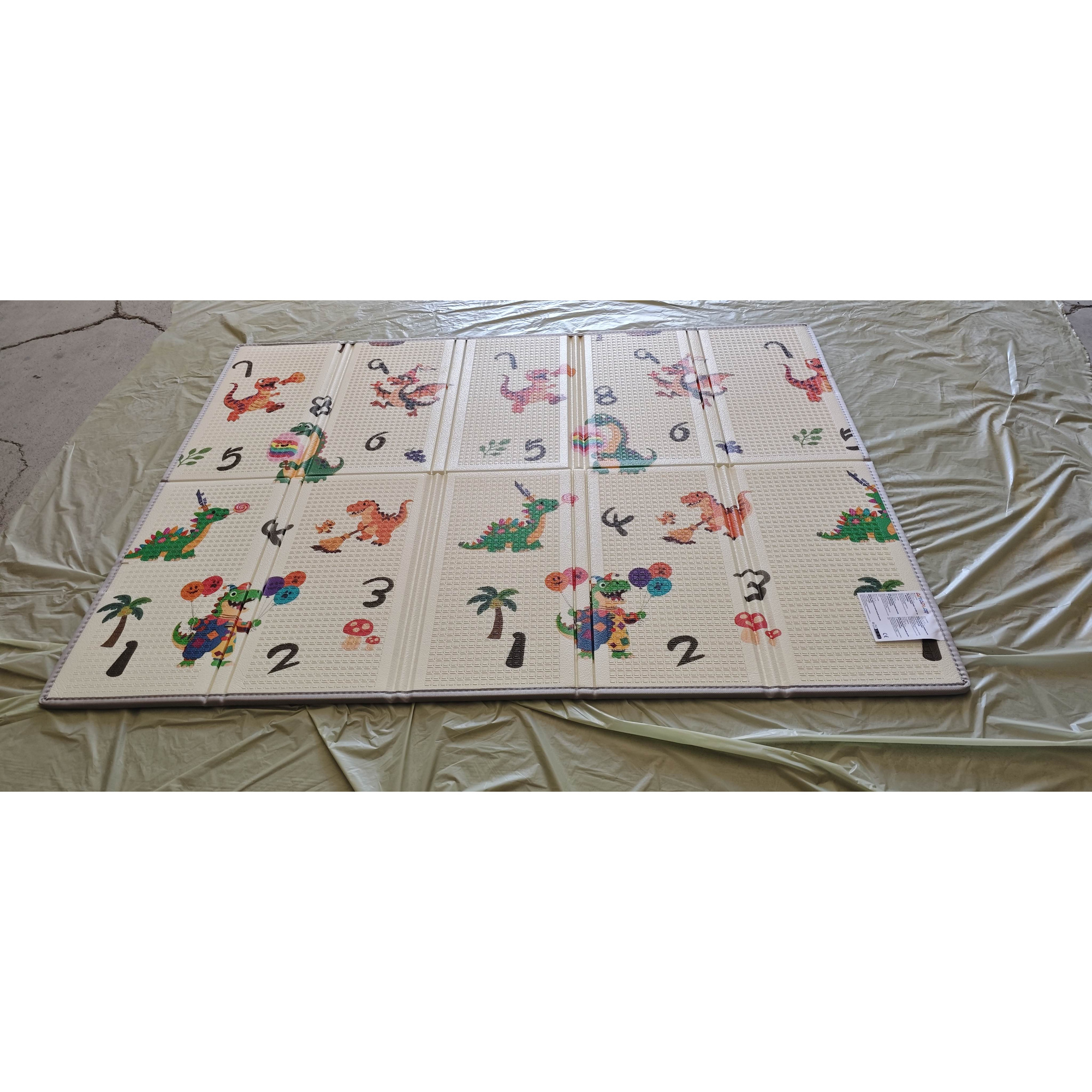 AIYAPLAY Saltea de târâre pliabilă reversibilă Saltea de joacă pentru bebeluși cu motiv animal 200 x 150 cm antiderapantă impermeabilă pentru copii 0-3 ani | Aosom Romania