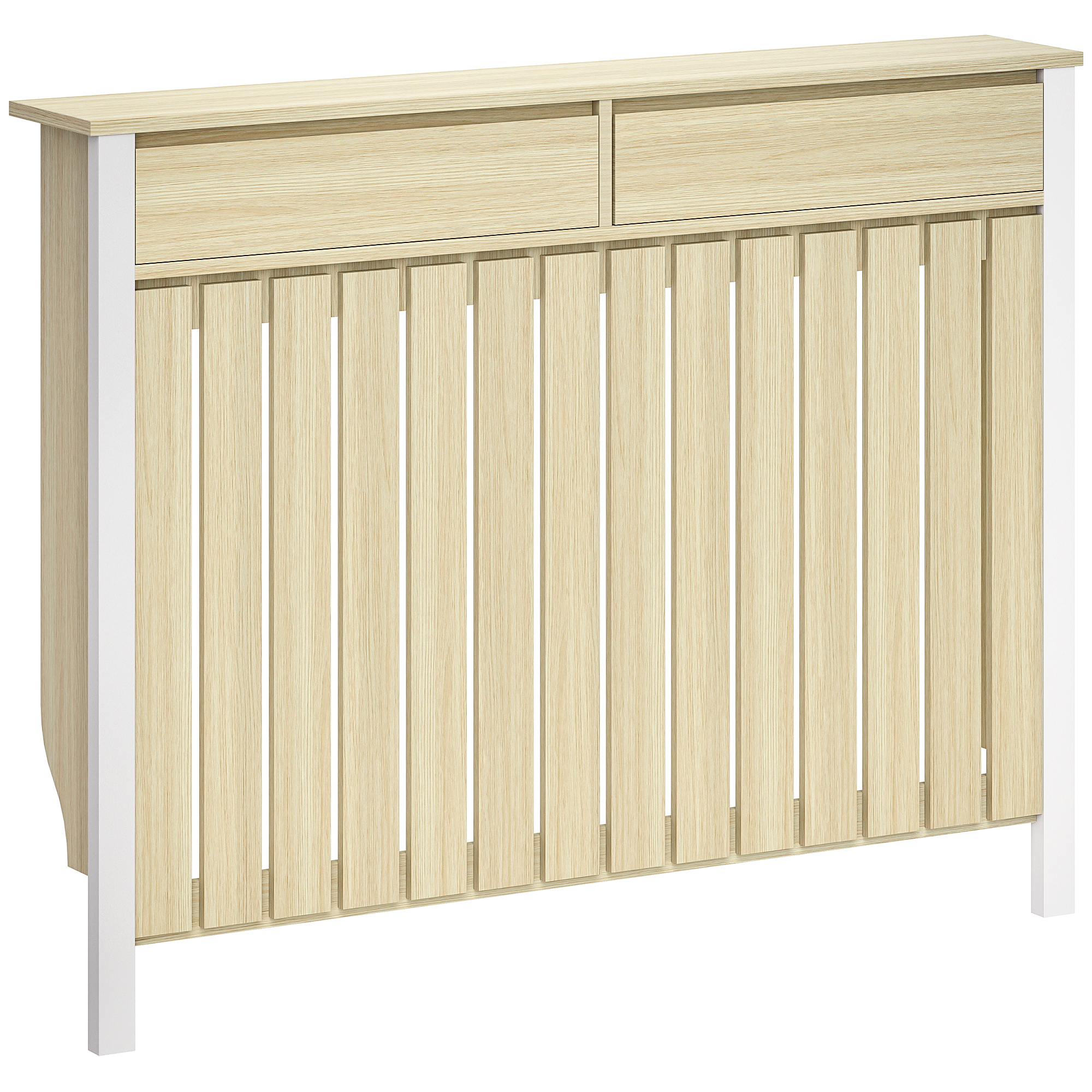 HOMCOM 93 x 119cm Rustic-Look Radiator Cover – Oak