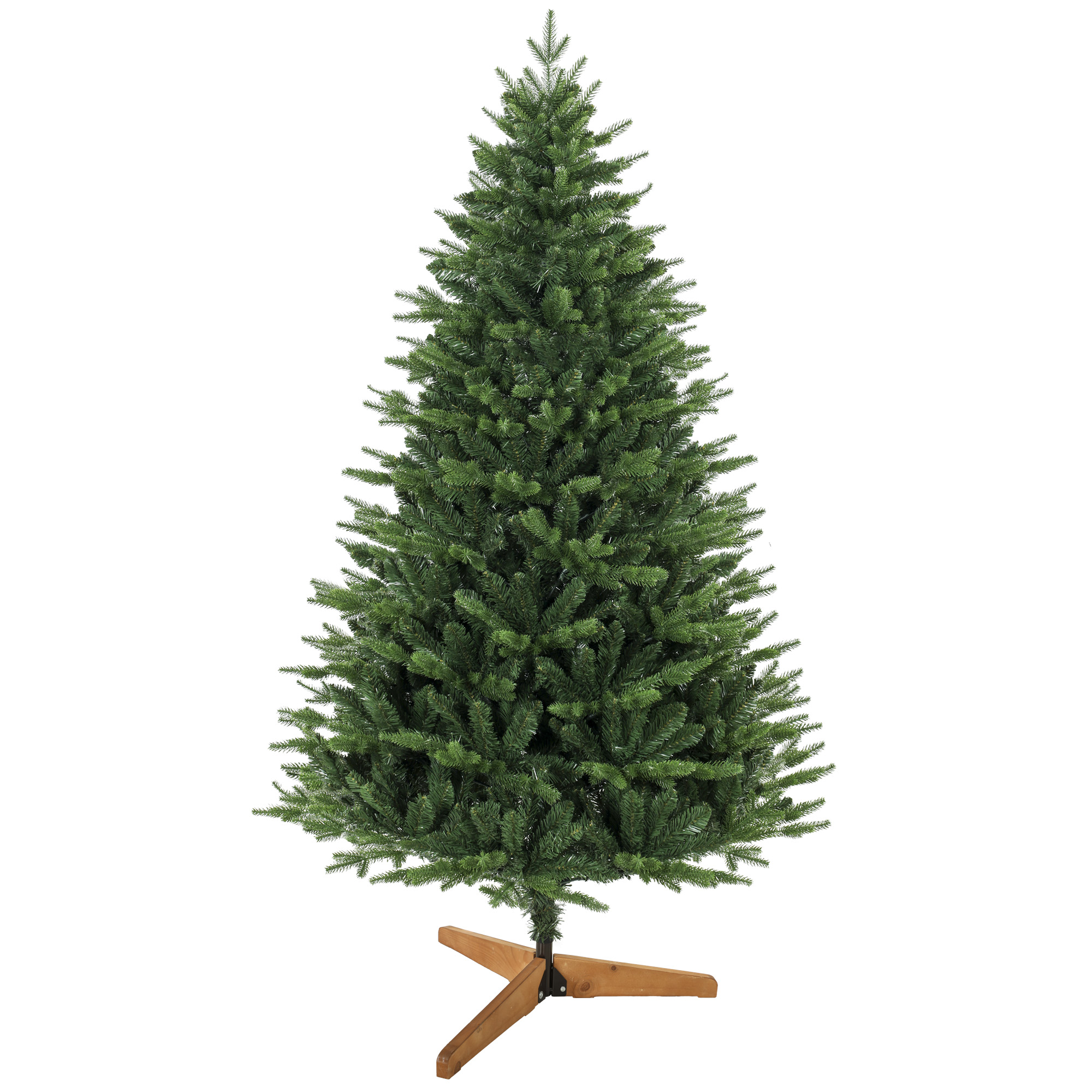 HOMCOM Künstlicher Weihnachtsbaum 180 cm, nordischer Tannenbaum mit 889 PE/PVC-Zweigspitzen, Scharnieraufbau, Kiefernholzständer Aosom