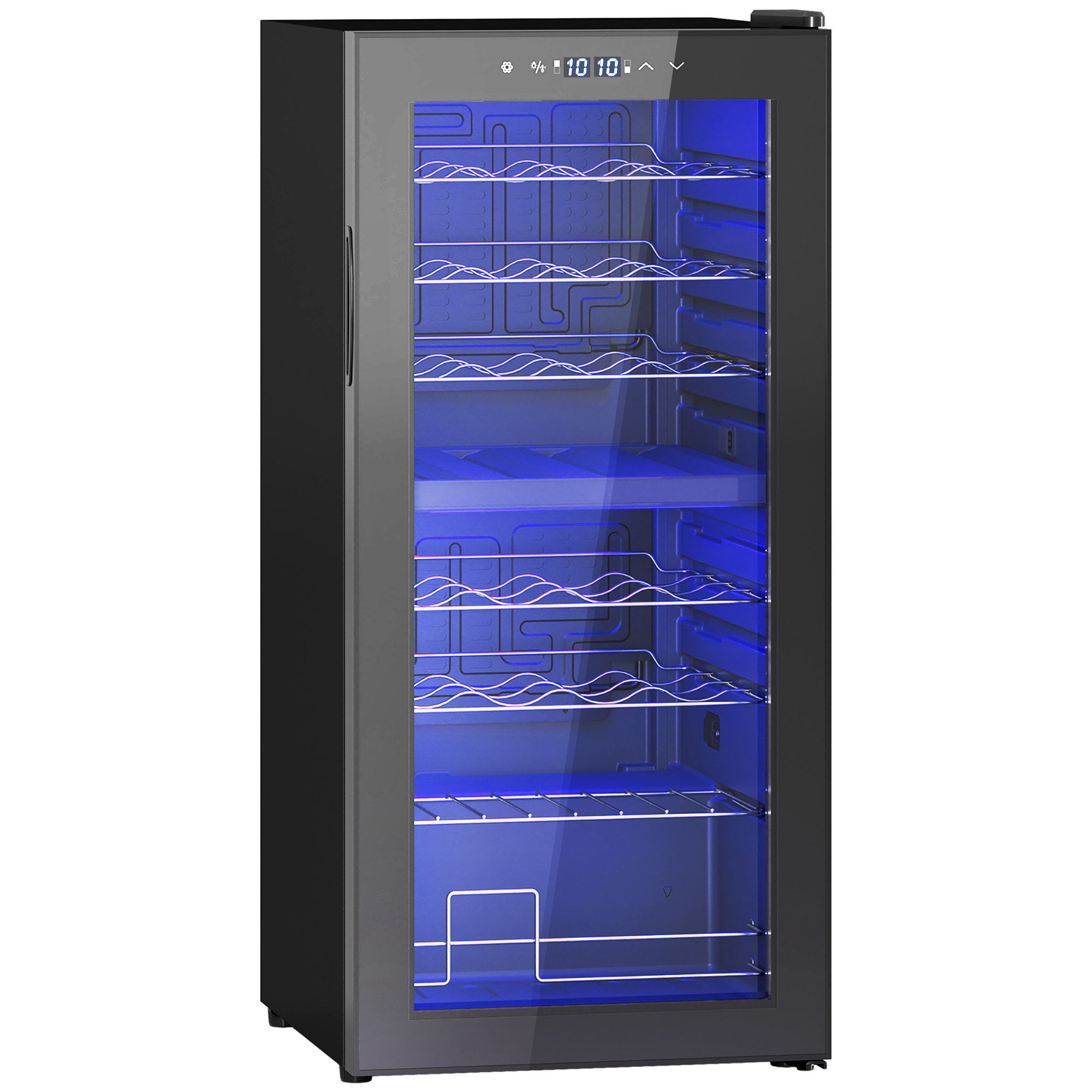 HOMCOM 32 Bottle Dual Zone 5-18℃ Wine Fridge - Black