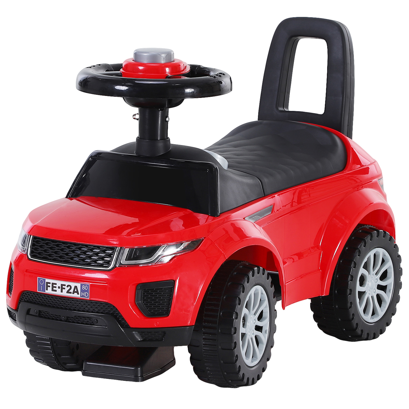 Homcom Red 3-In-1 Ride On Car Foot To Floor Slider Toddler W/ Horn Steering Wheel No Power Manual Under Seat Storage Safe Design | Aosom Uk