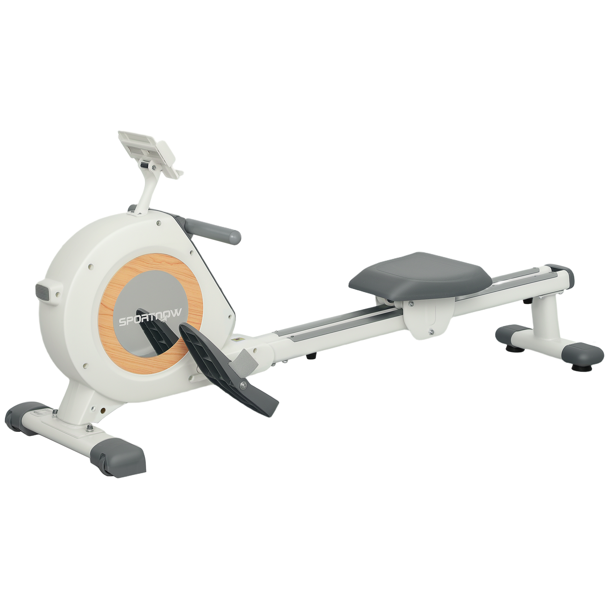 SPORTNOW Rudergerät für Zuhause, Magnetisches Rudergerät mit 16 Widerstandsstufen, LCD-Monitor, Rudermaschine mit Telefon-/IPAD-Halter, für Cardio-Training, bis 150kg belastbar Aosom
